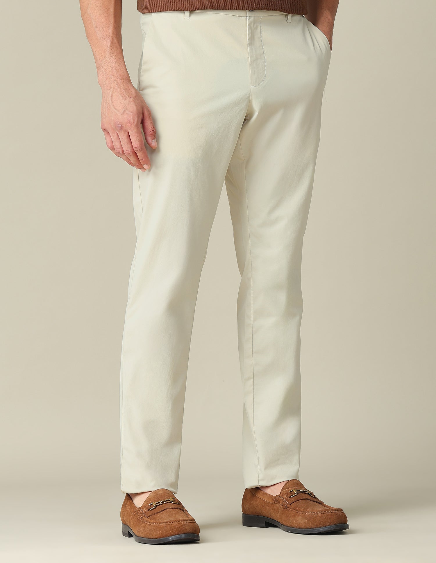 Solid Denver Slim Fit Trousers