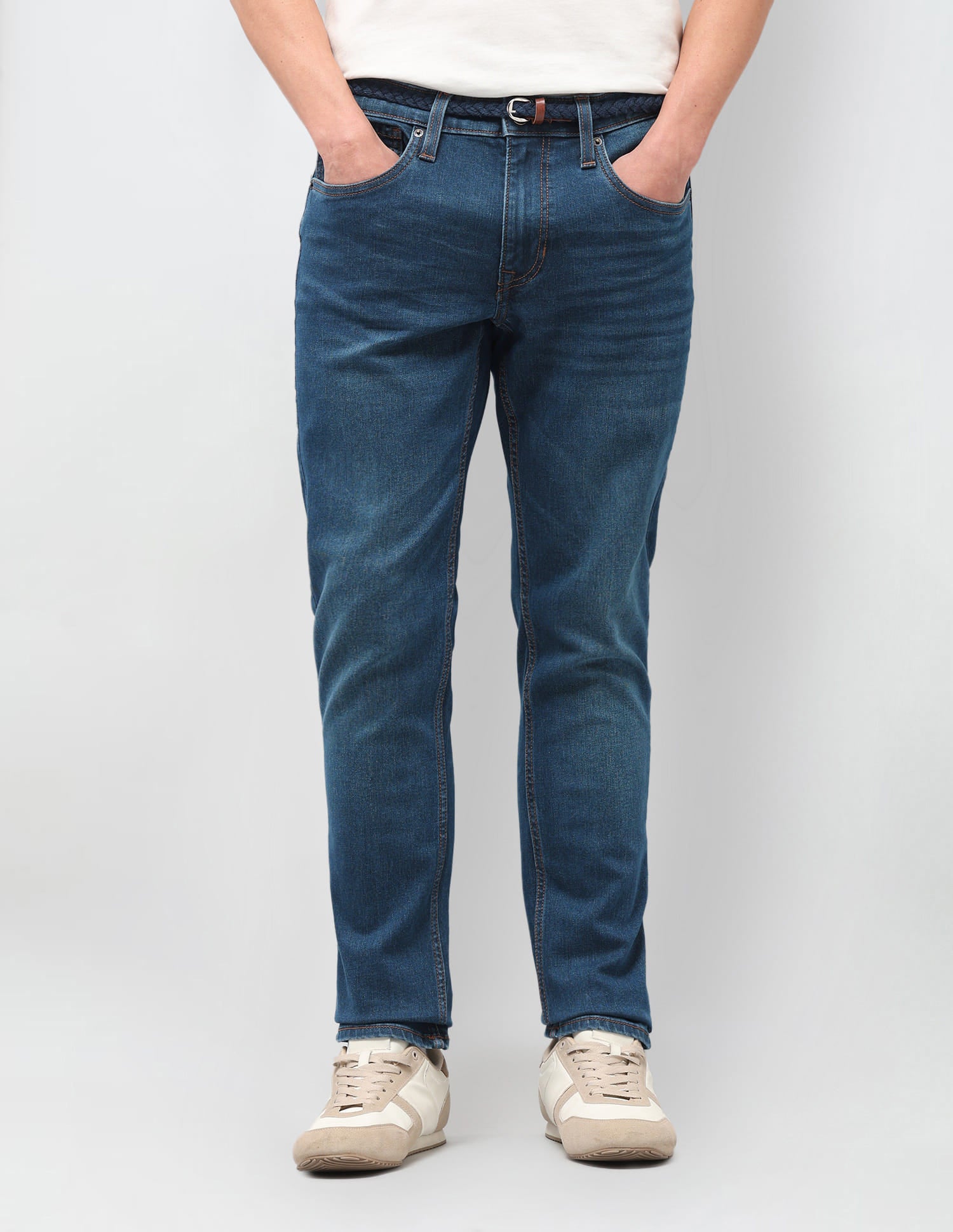 Solid Slim Fit Jeans Blue - U.S. Polo Assn. India | Large
