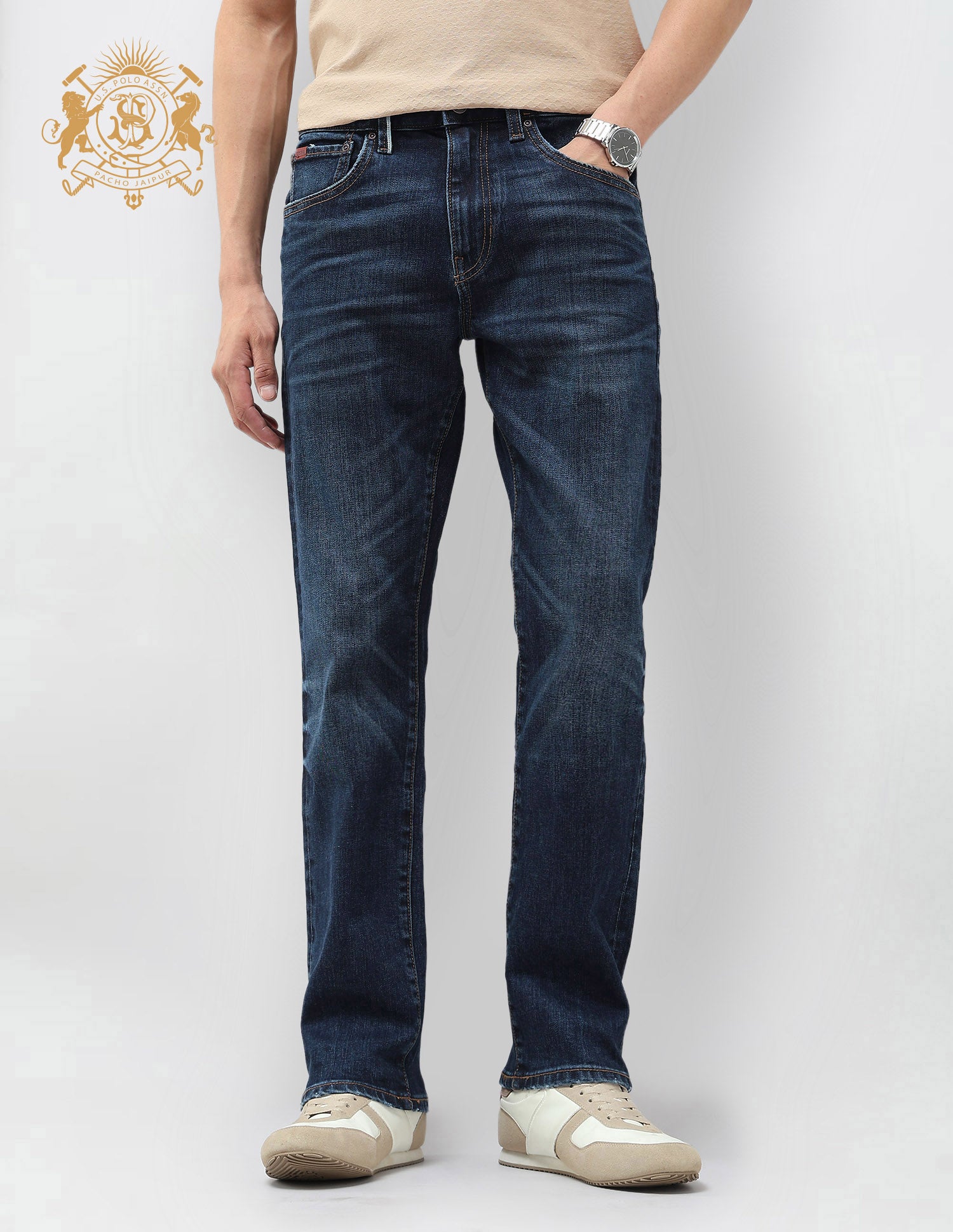 Harold Slim Straight Fit Blue Jeans Blue - U.S. Polo Assn. India | Large