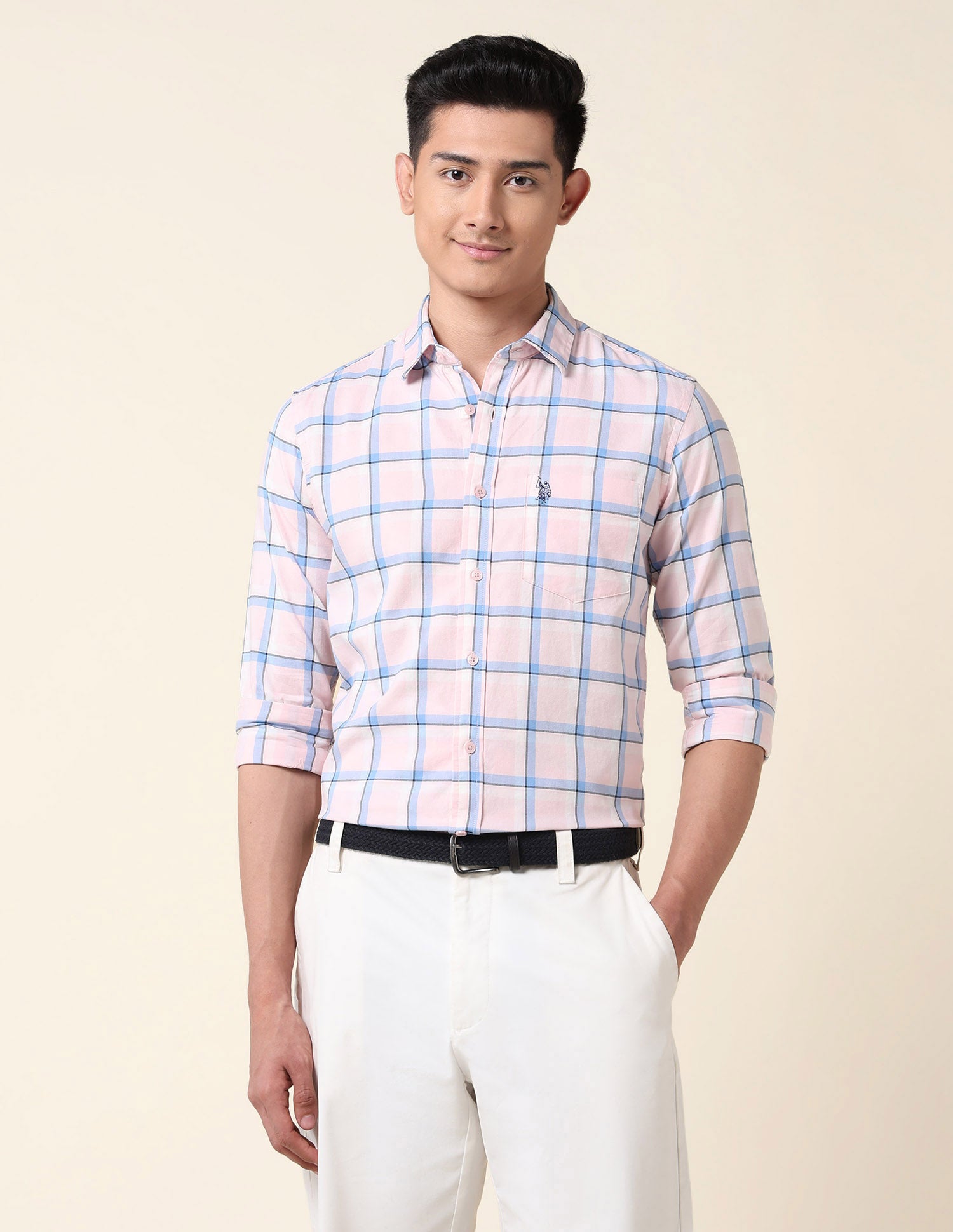 Grid Tattersall Checked Tailored Fit Shirt