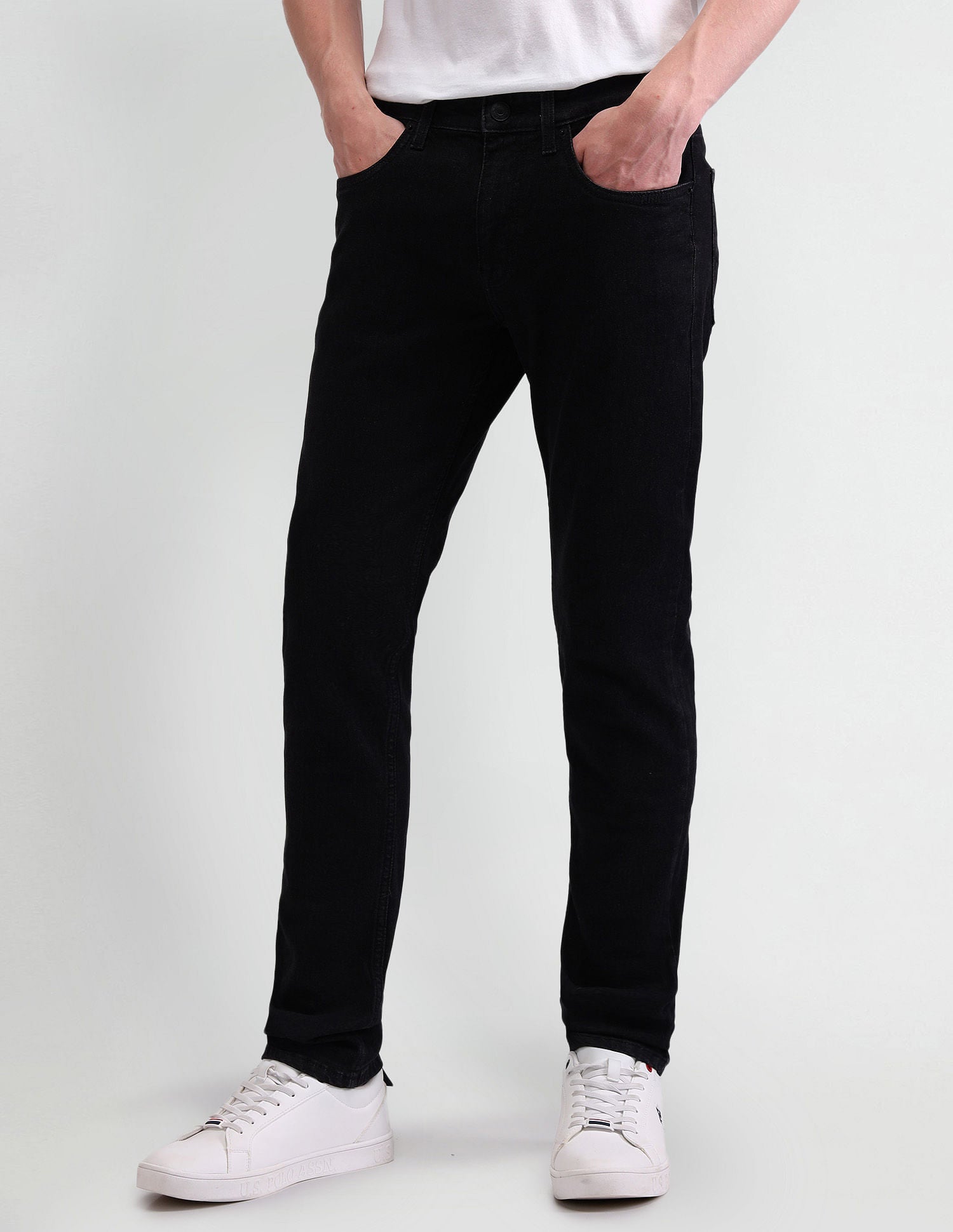 Brandon Slim Tapered Black Jeans Black - U.S. Polo Assn. India | Large