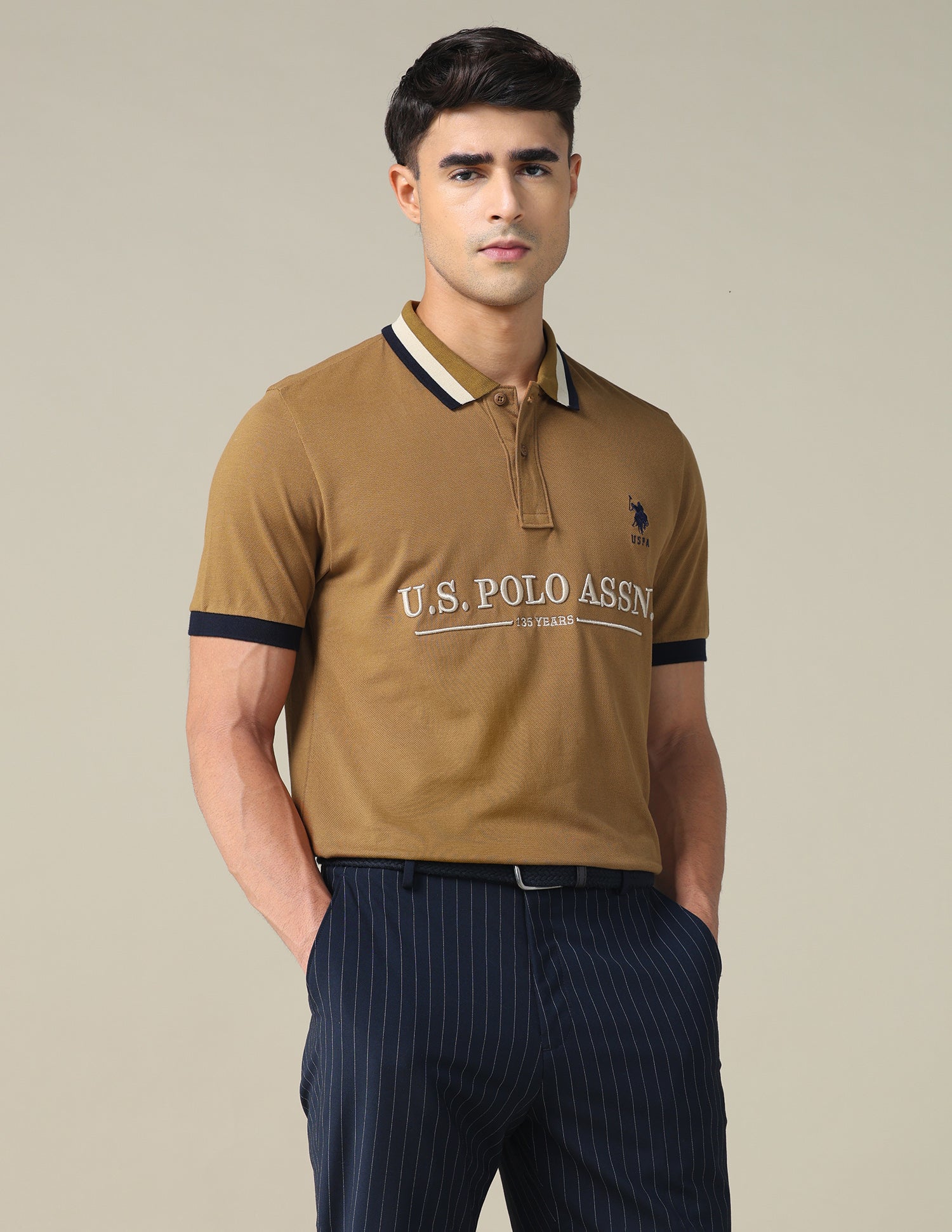 Brand Embroidered Regular Fit Polo Shirt
