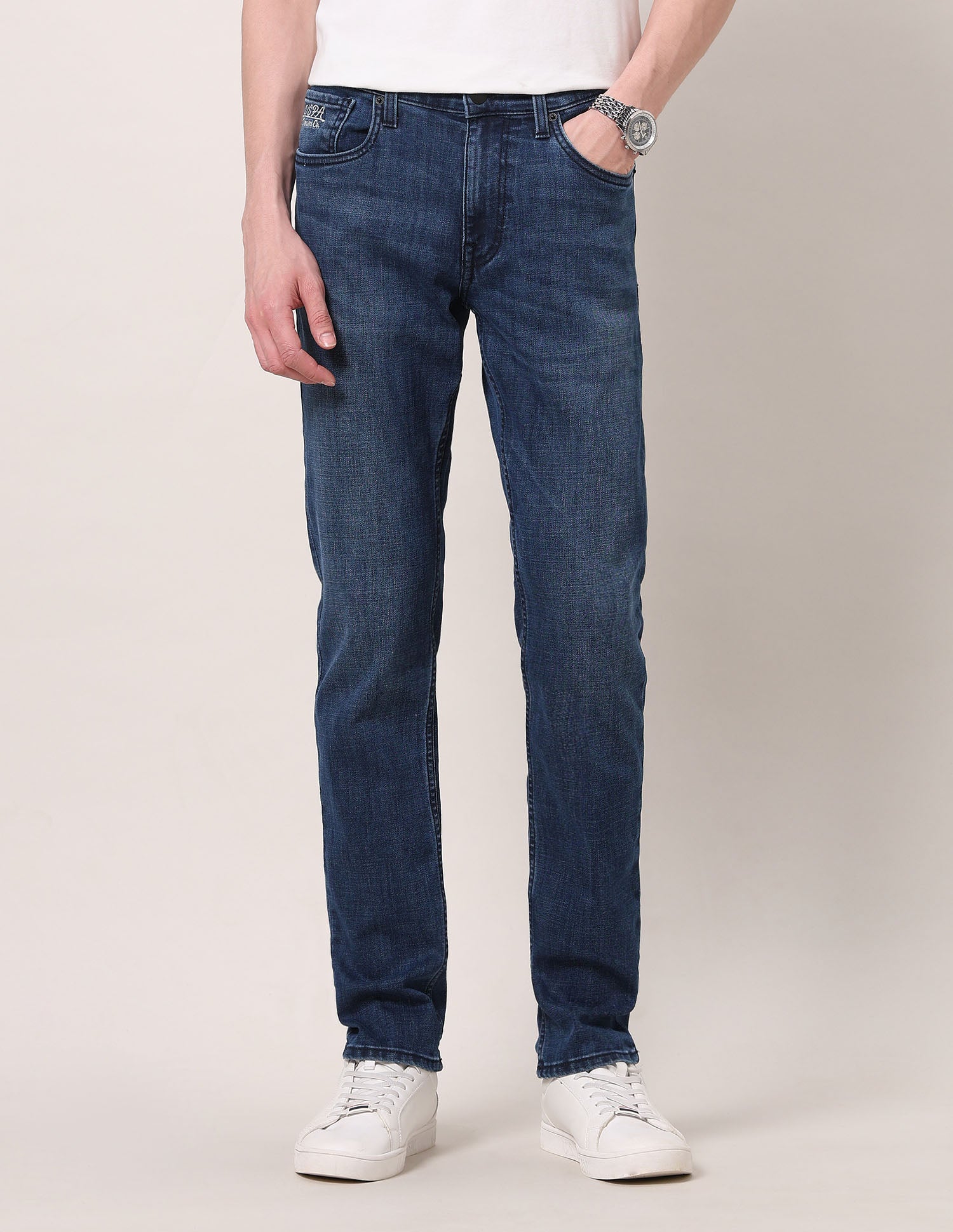 Brandon Slim Tapered Fit Blue Jeans