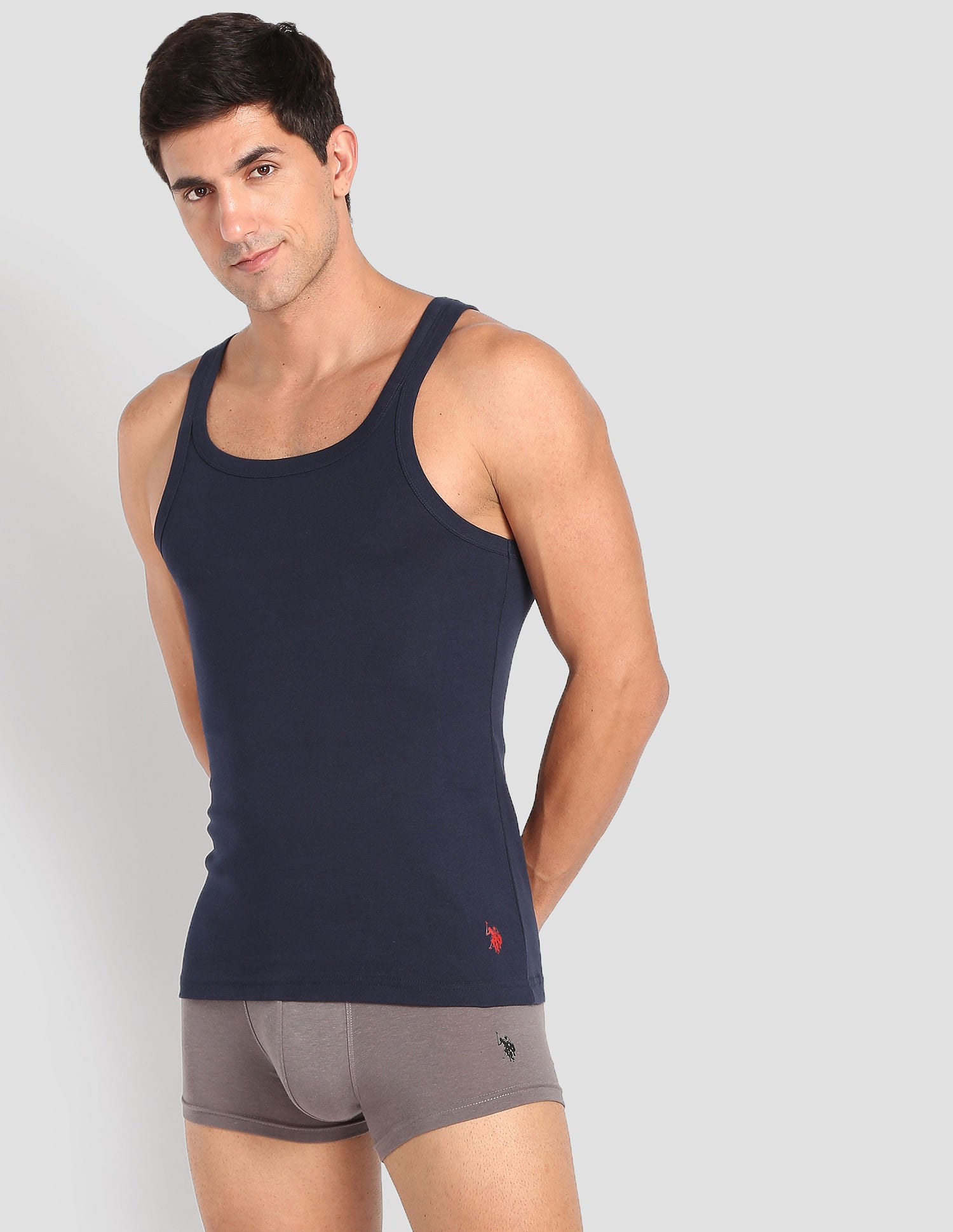 Pure Cotton Ribbed EV006 Vest - Pack Of 1 Navy - U.S. POLO ASSN. | Large