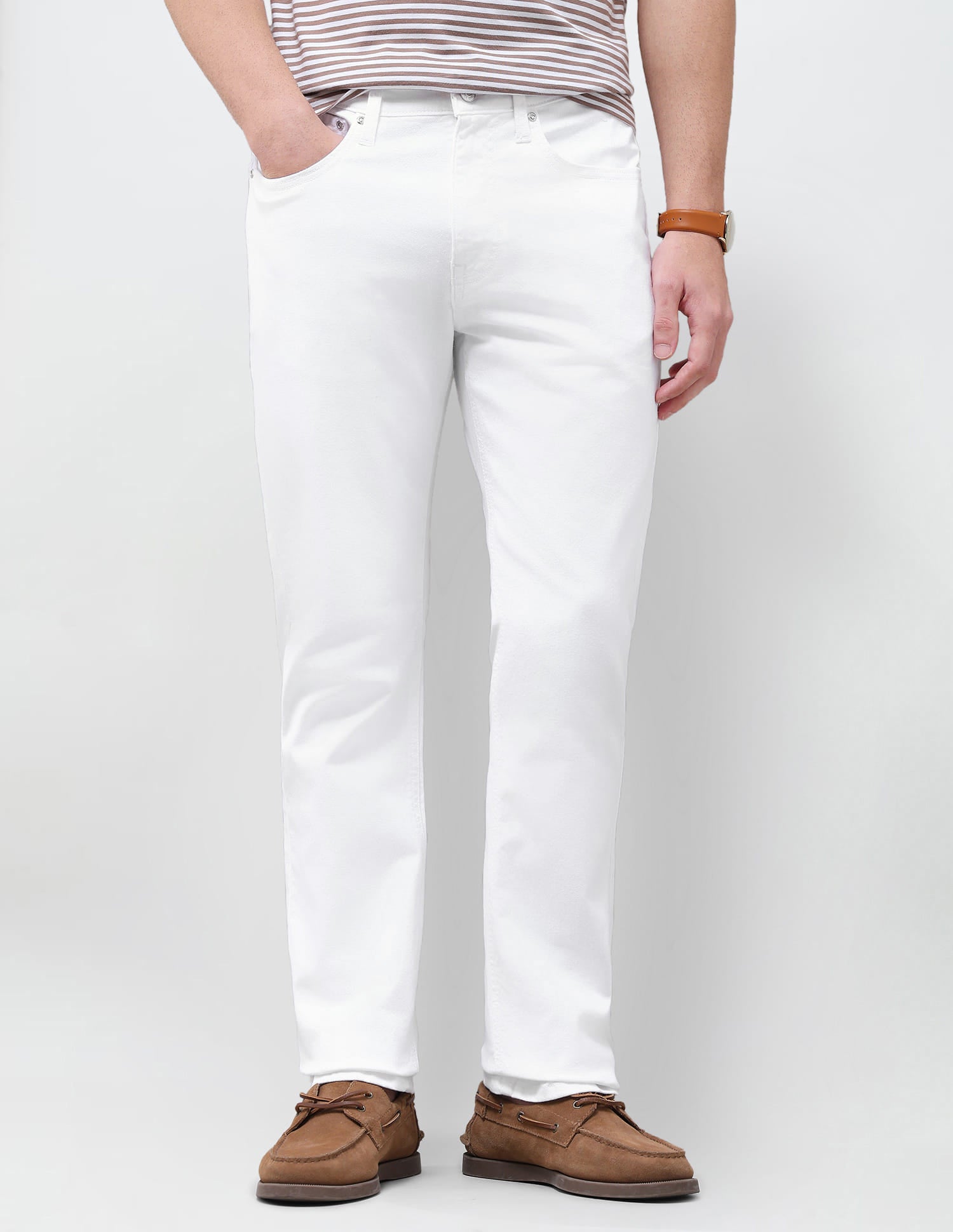 Solid Slim Straight Fit Jeans White - U.S. Polo Assn. India | Large