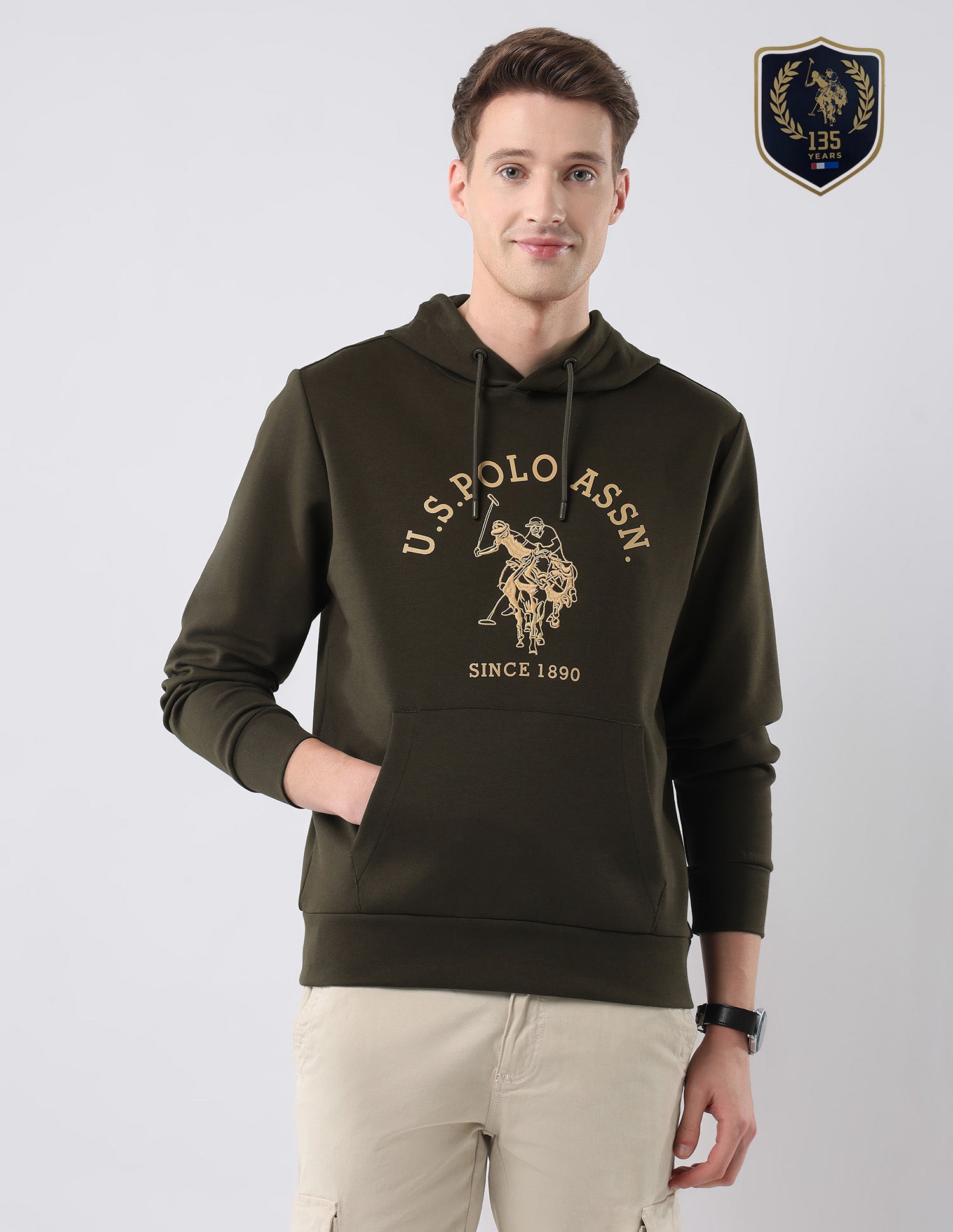 Brand Embroidered Hooded Sweatshirt