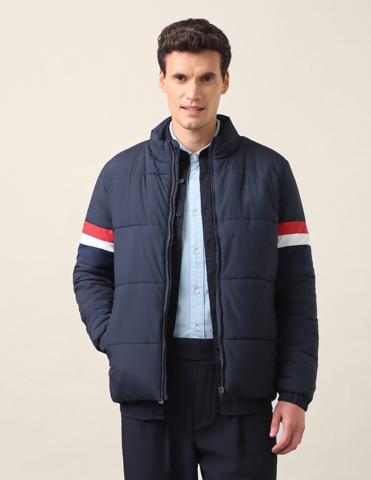 Solid High Neck Jacket