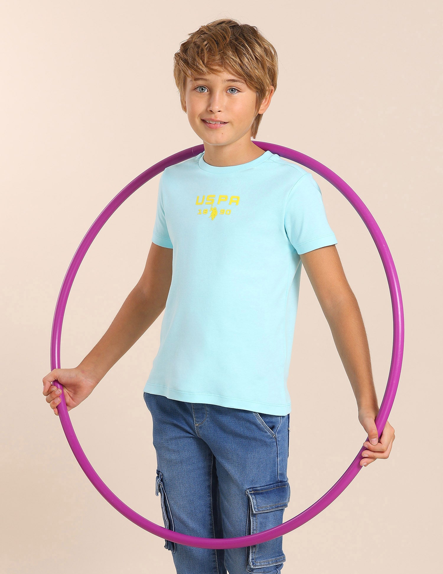 Boys Solid Regular Fit T-Shirt