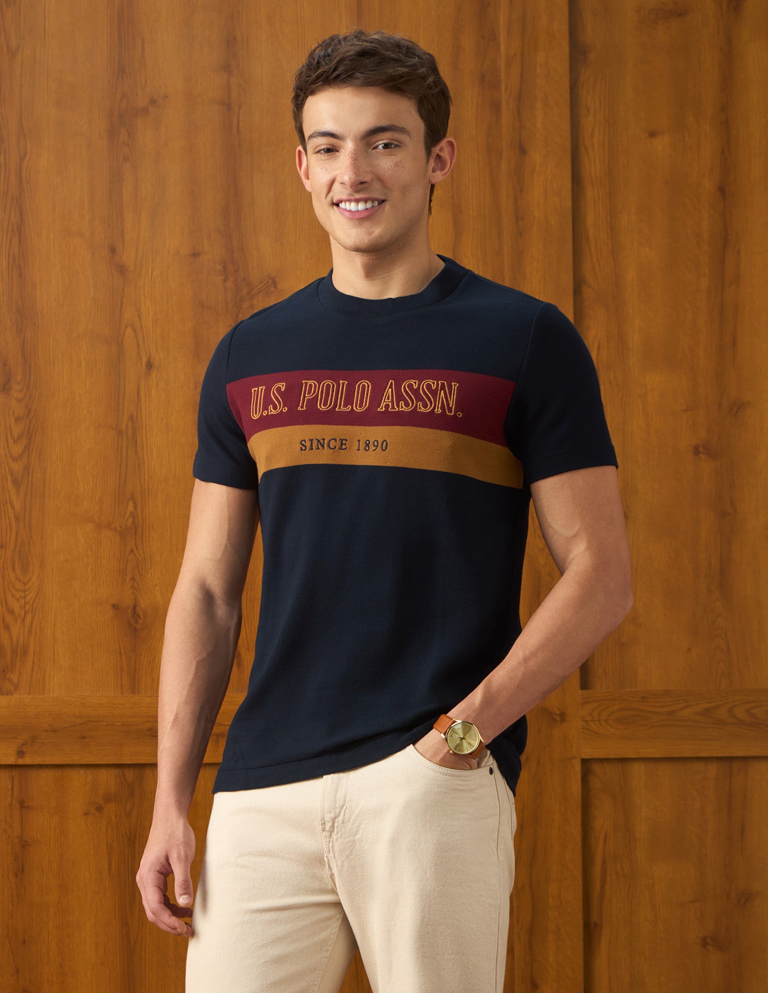 Brand Embroidered Slim Fit T-Shirt