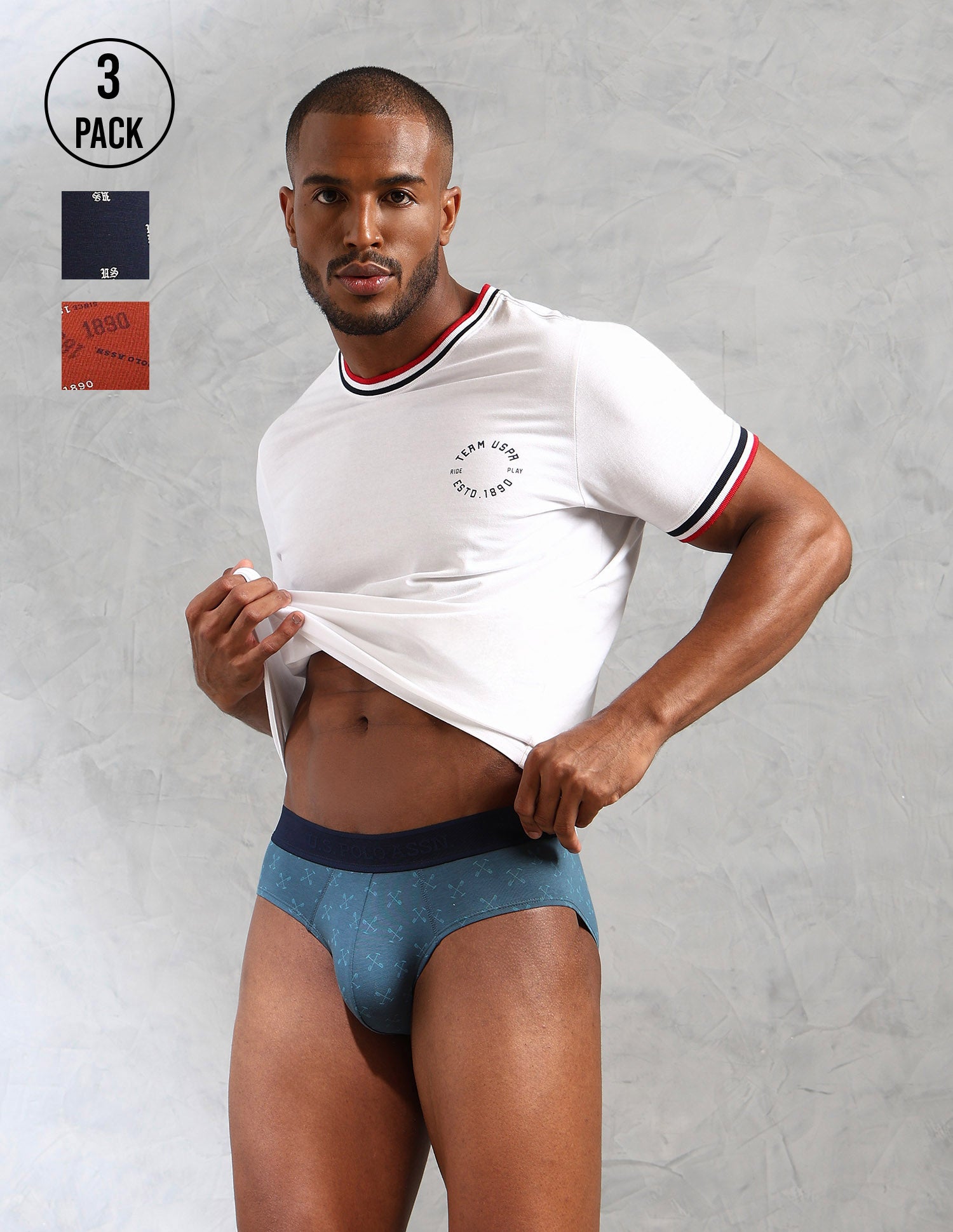 Low Rise Printed OEB16 Briefs - Pack Of 3