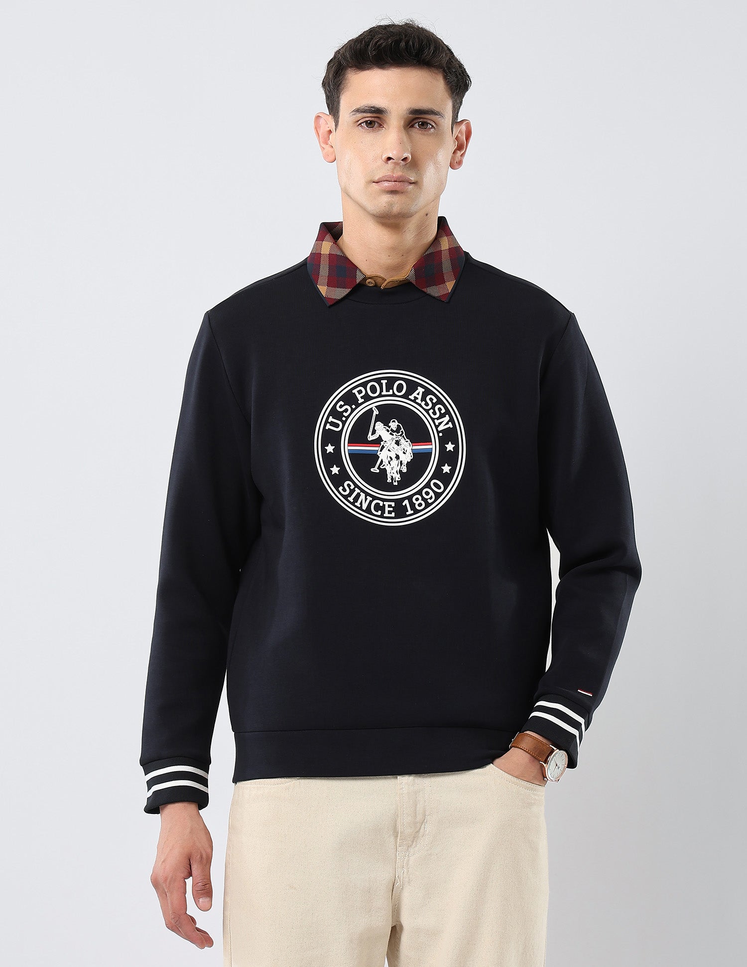Brand Embossed Regular Fit Sweatshirt