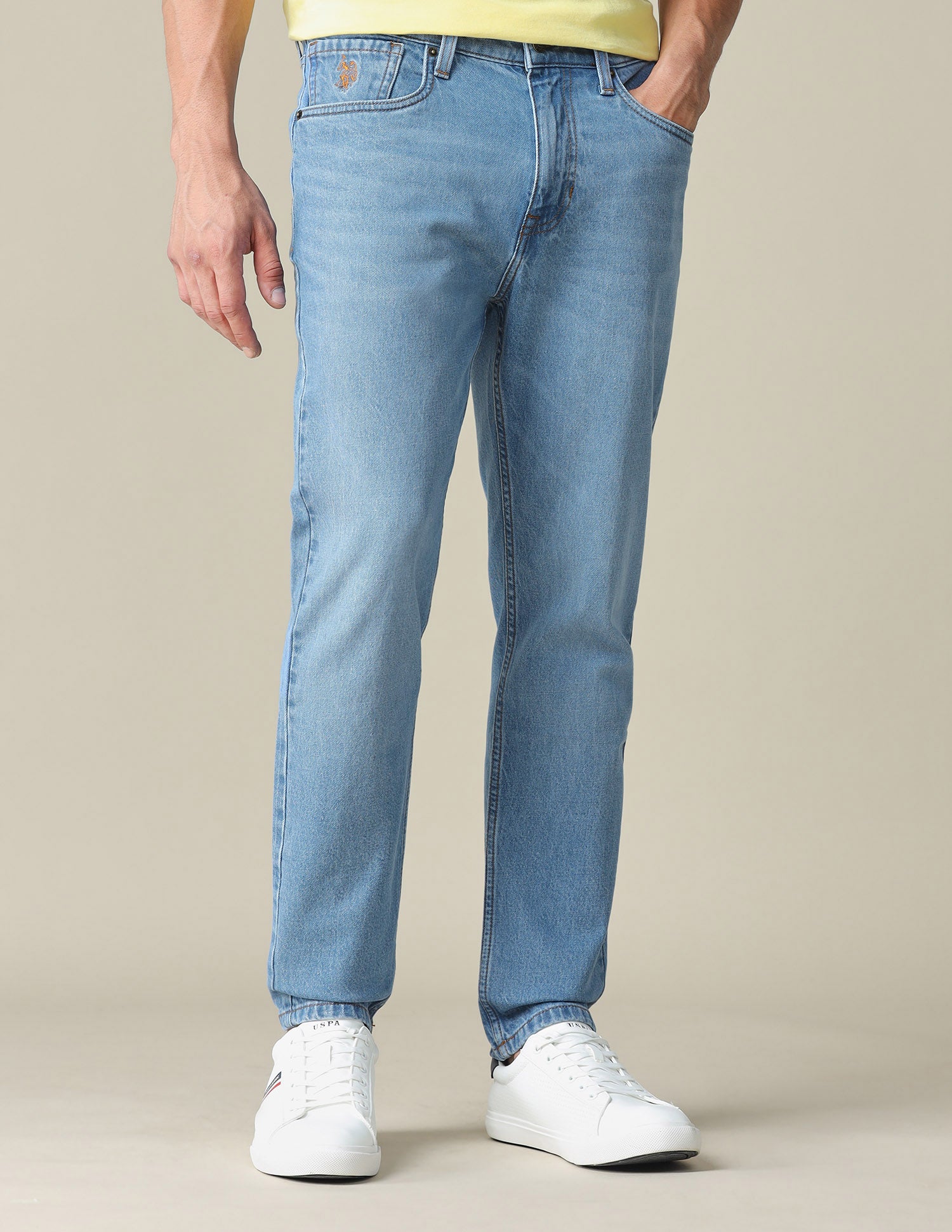 Cole Comfort Cropped Fit Blue Jeans
