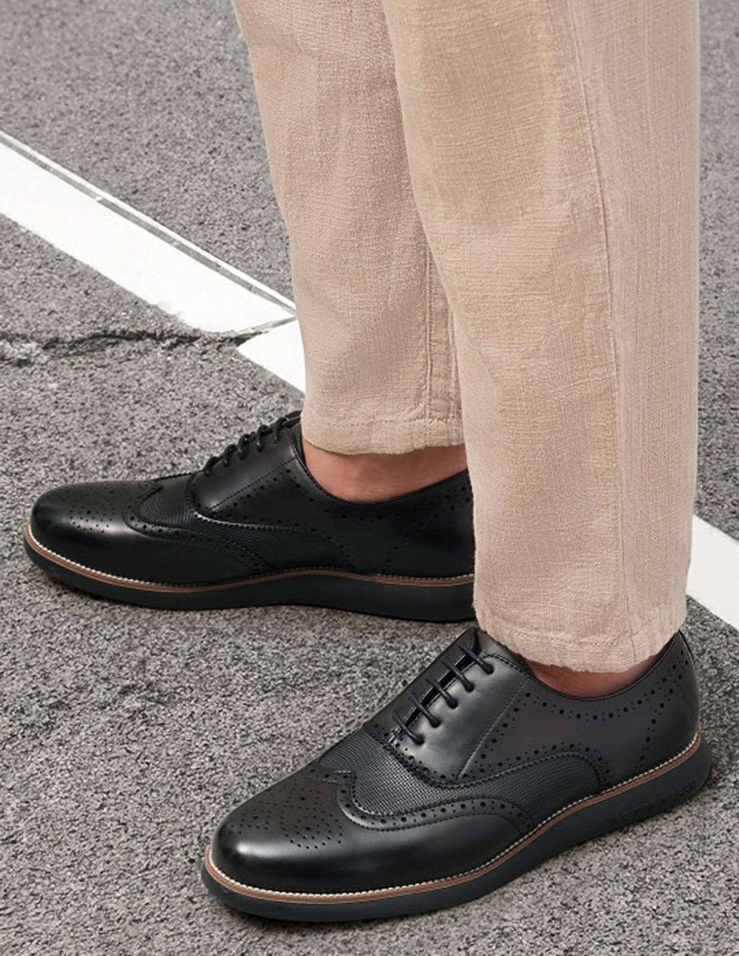 Round Toe Wingtip Marco 2.0 Brogues Black - U.S. Polo Assn. India | Large