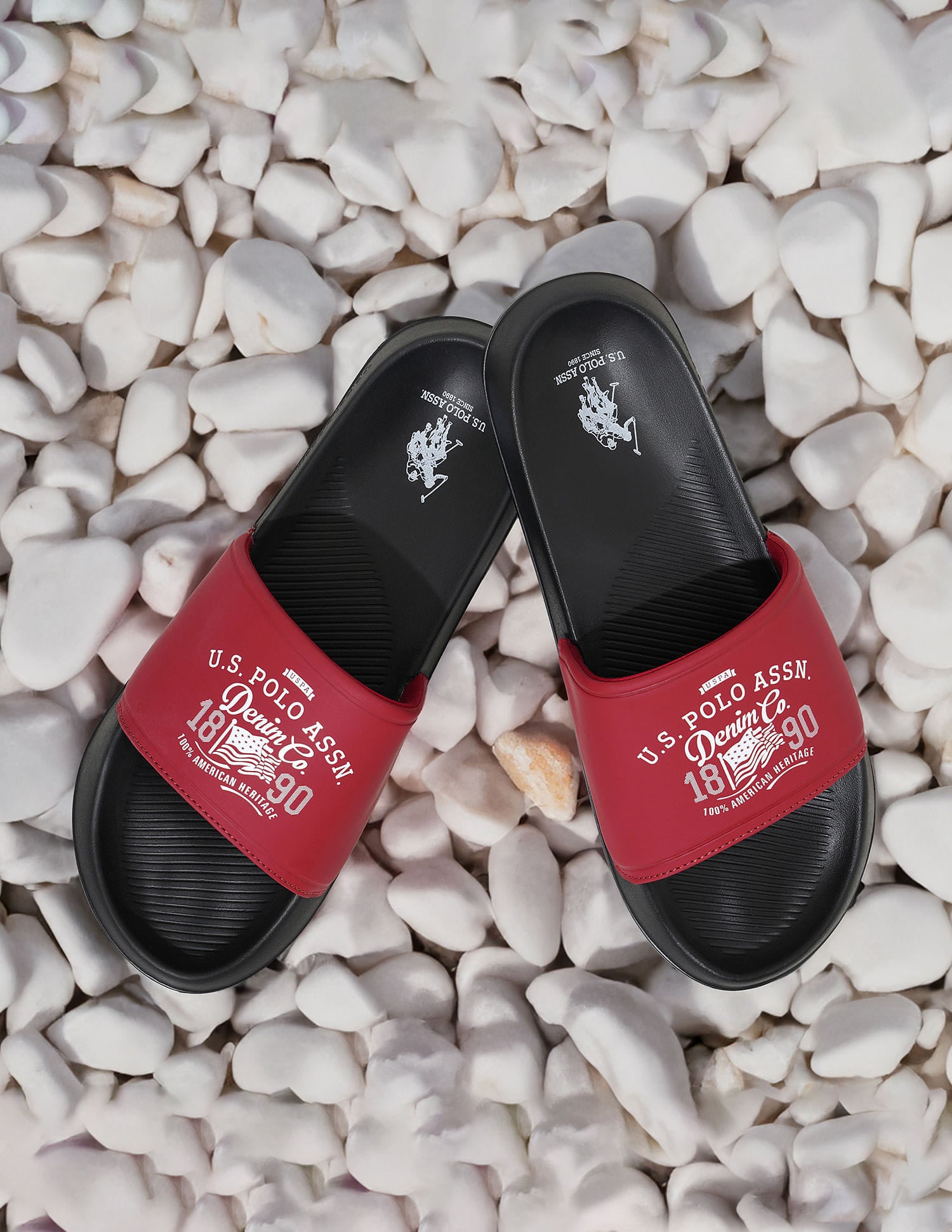 Men Toplin 5.0 Printed Slippers Red - U.S. Polo Assn. India | Large