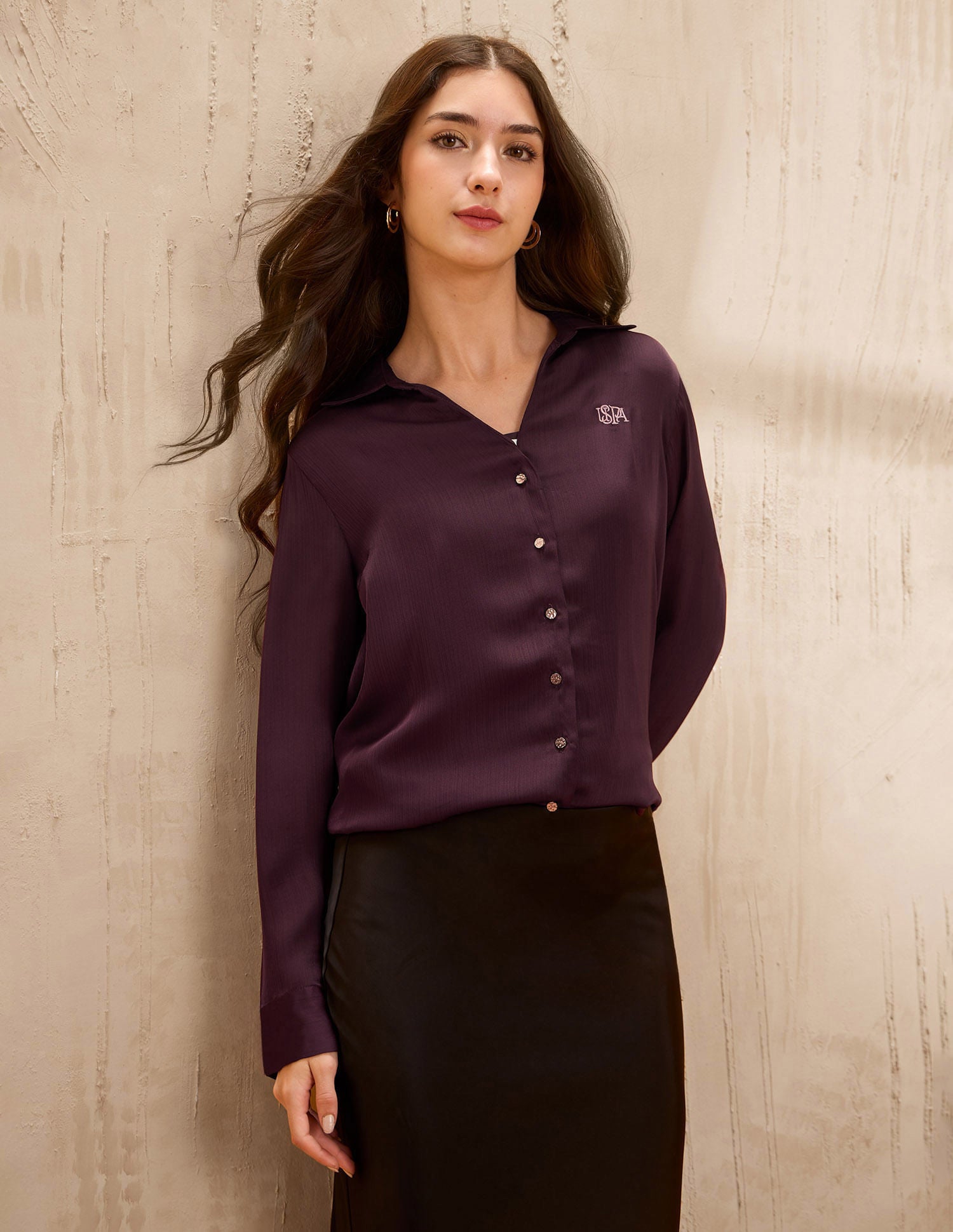 Relaxed Fit Satin Shirt