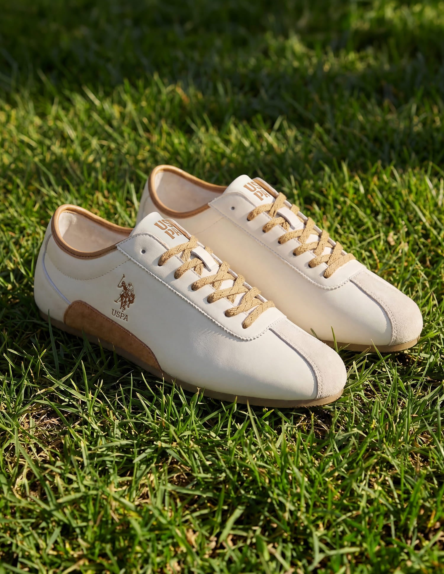 Men Contrast Lace Ups Rush Sneakers Beige - U.S. Polo Assn. India | Large