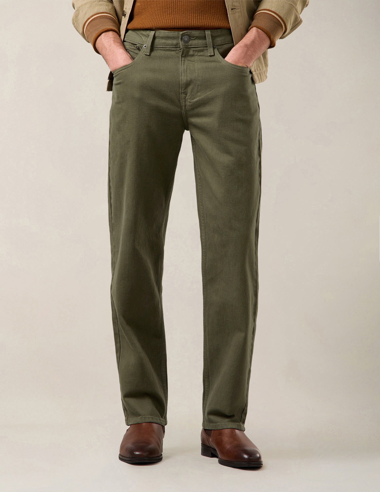 Shawn Relaxed Fit Green Jeans Olive - U.S. Polo Assn. India | Large