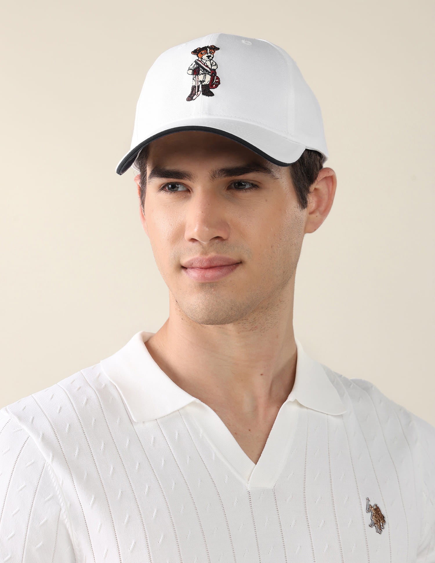 Embroidered Twill Cap White - U.S. Polo Assn. India | Large