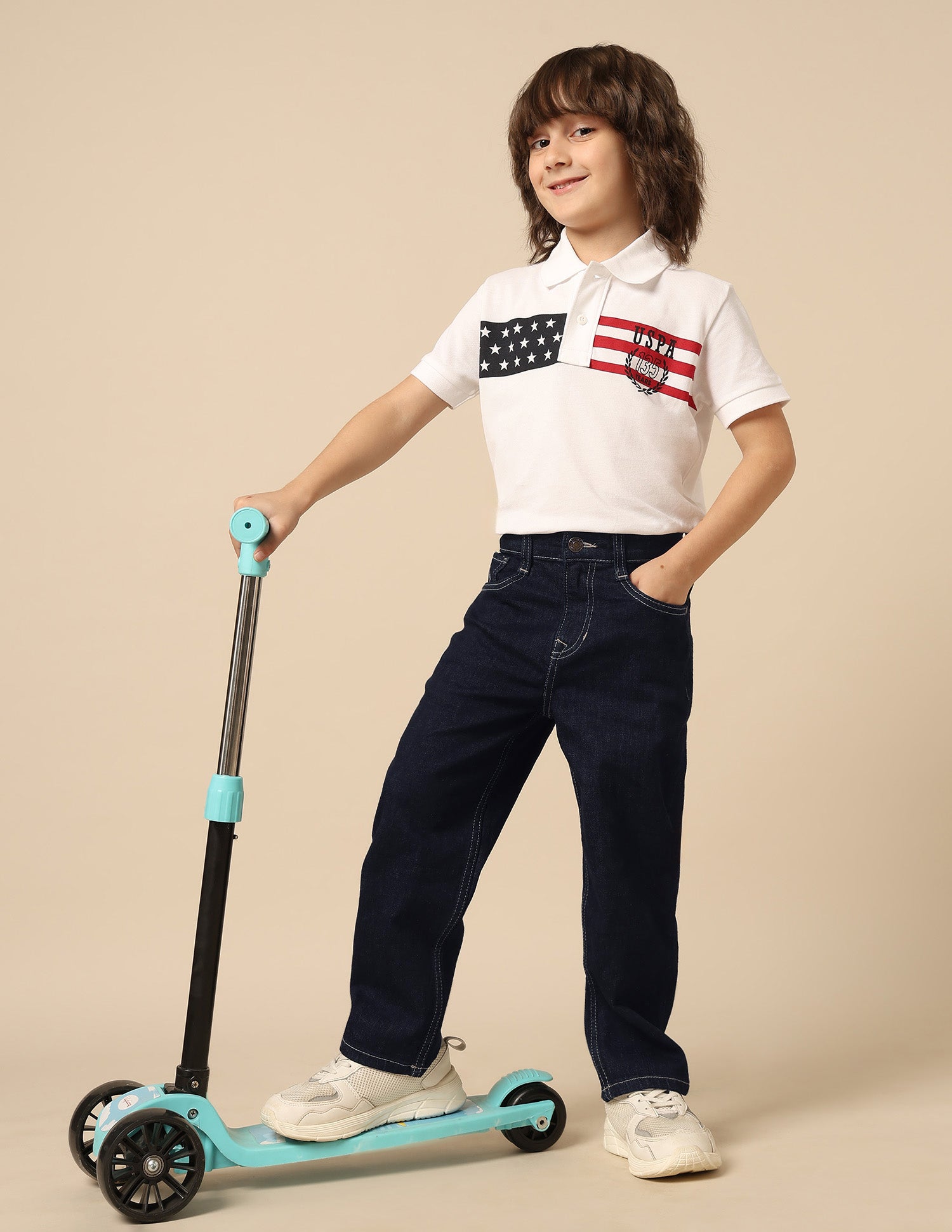 Boys Mid Rise Baggy Fit Jeans