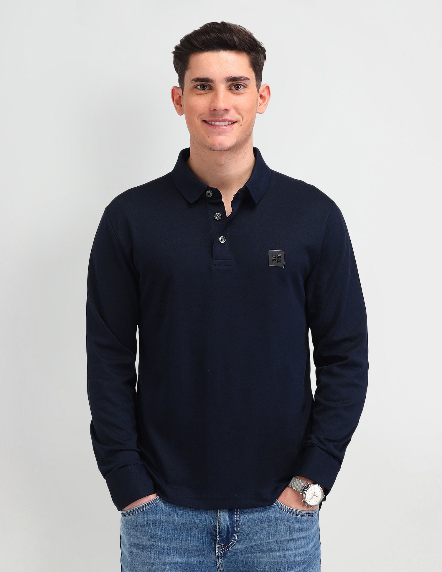 Muscle Fit Solid Polo Shirt