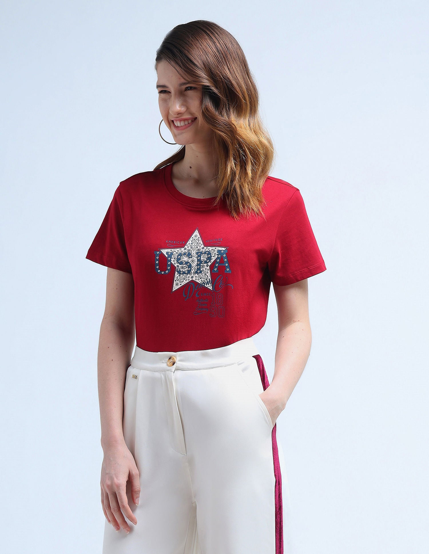 Stud Detail Regular Fit T-Shirt