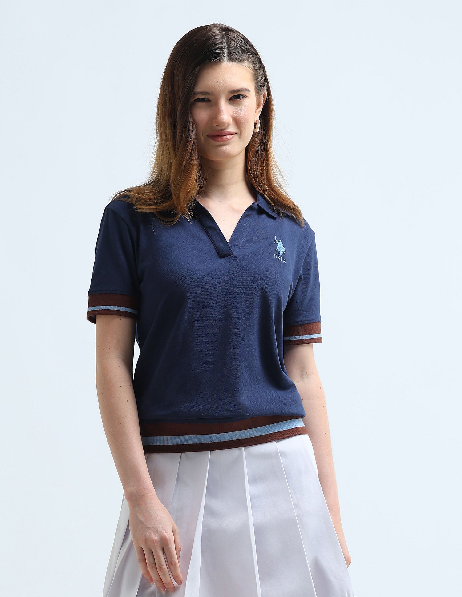 Boxy Fit Tipped Polo Shirt