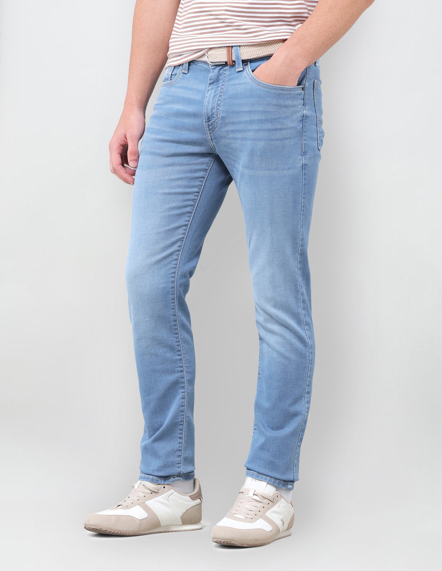 Regallo Skinny Fit Blue Jeans Light Blue - U.S. Polo Assn. India | Large