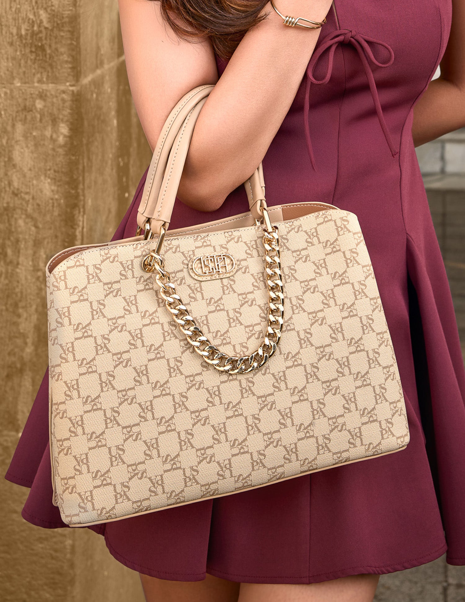 Zoe Monogram Satchel Bag