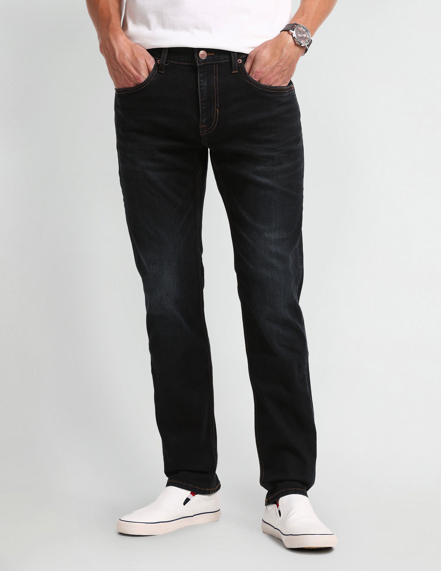 Brandon Slim Tapered Blue Jeans Blue - U.S. Polo Assn. India | Large