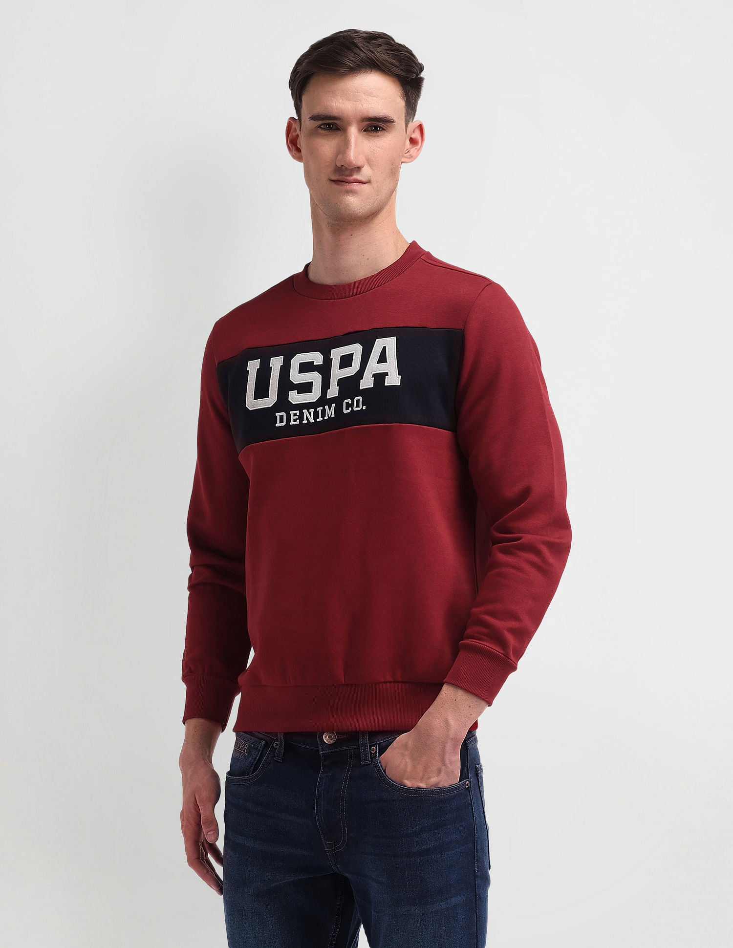 Regular Fit Brand Appliqued Sweatshirt