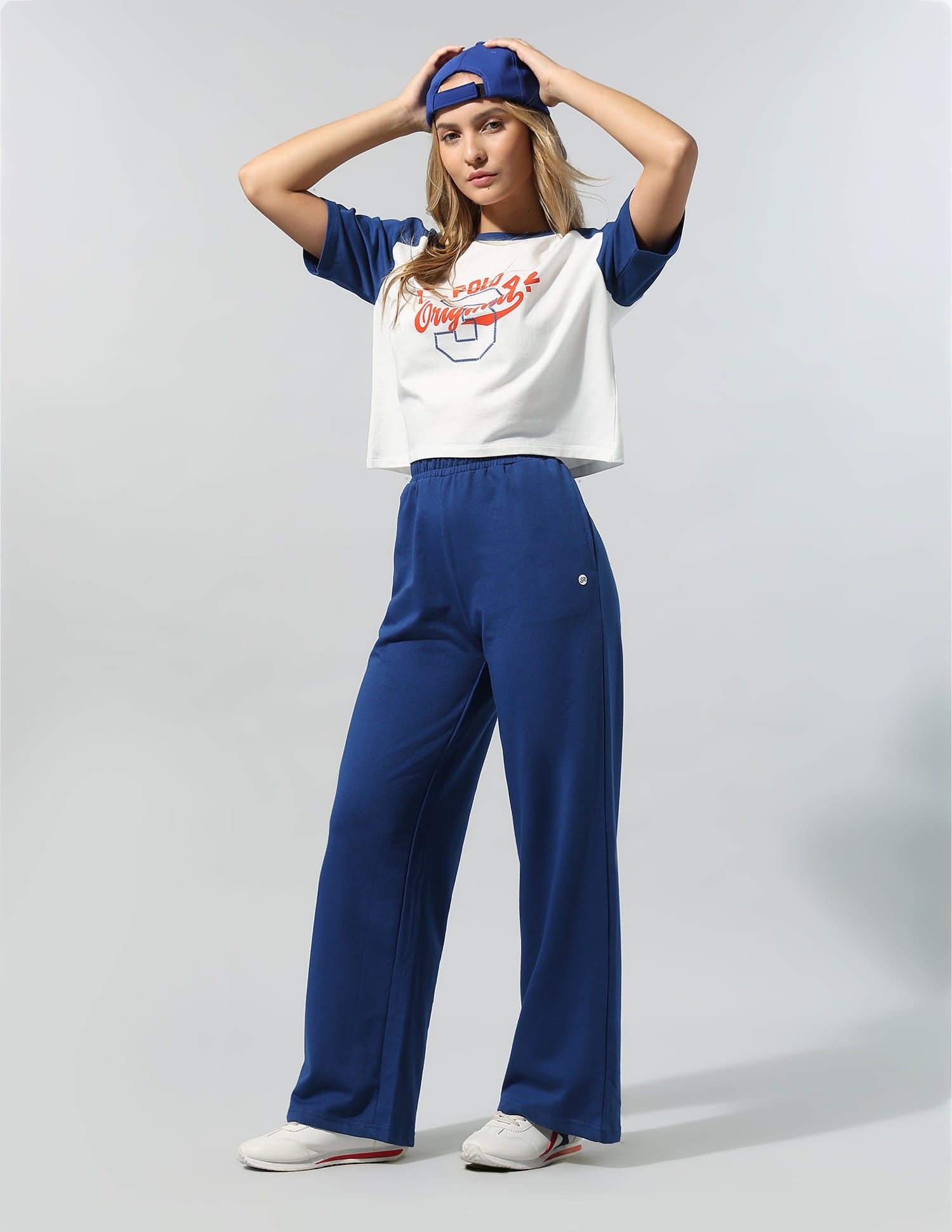 Polo Collar T-Shirt With Wide Leg Pants