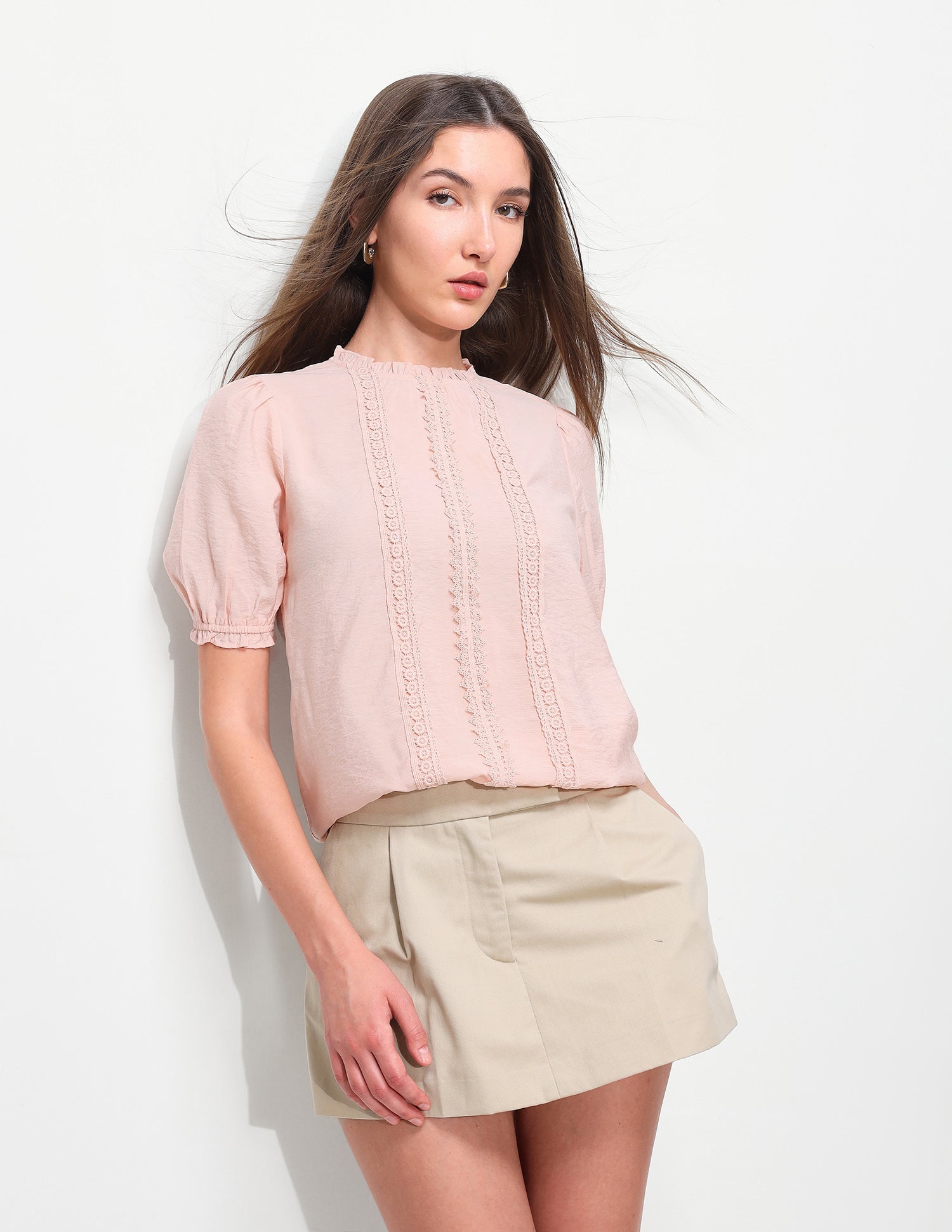 Solid Lace Regular Fit Top