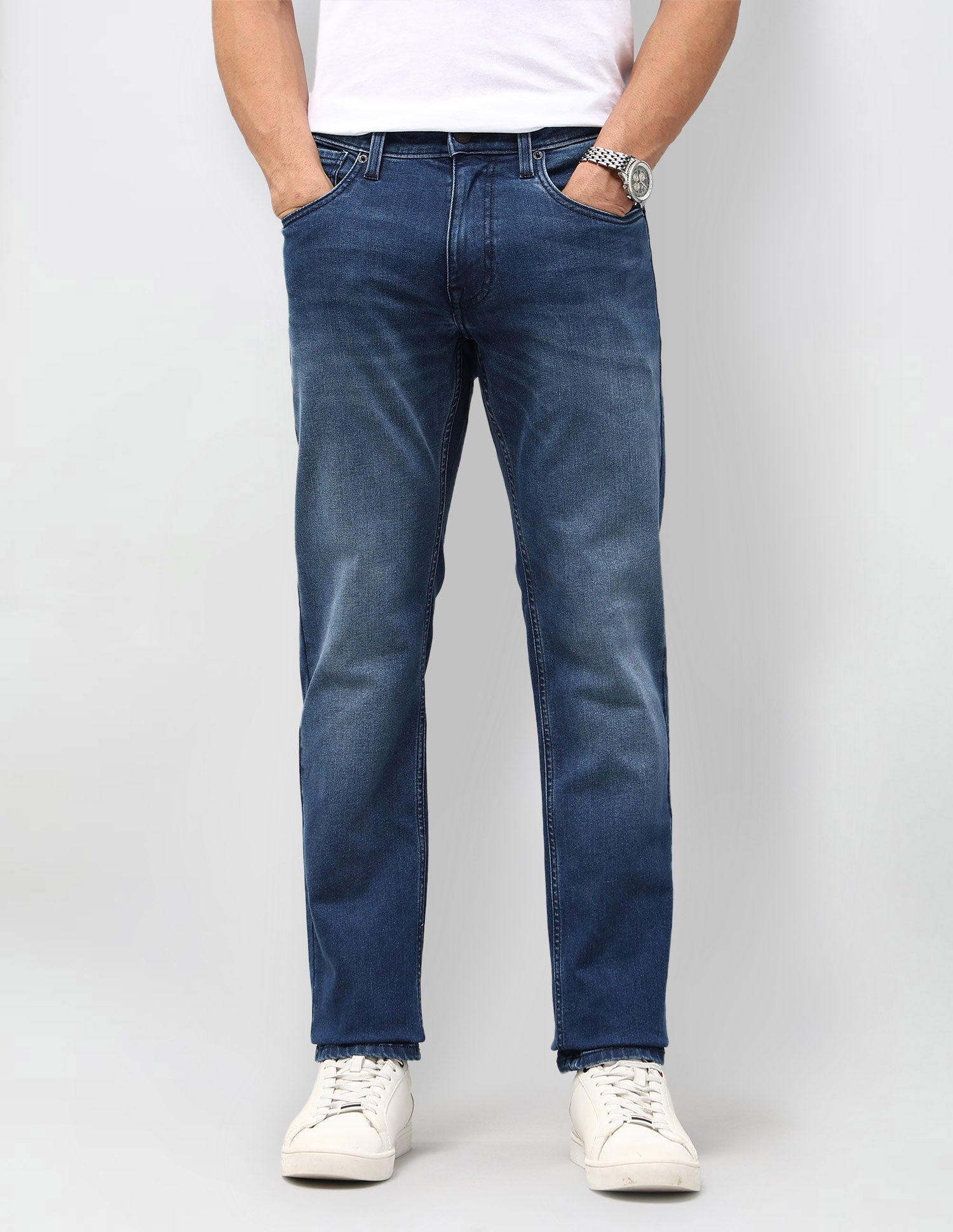 Brandon Slim Tapered Fit Blue Jeans
