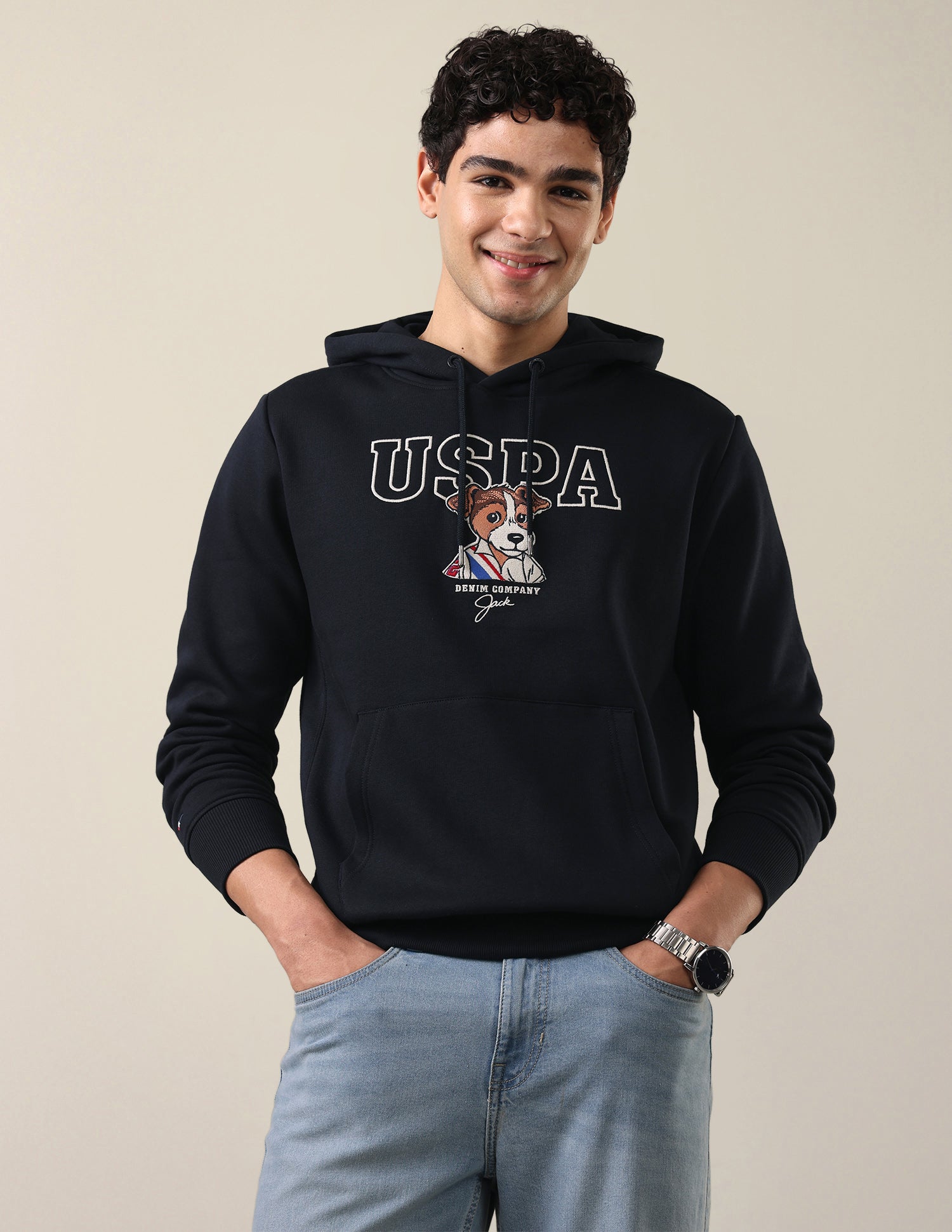 Graphic Brand Embroidered Regular Fit Sweatshirt Navy - U.S. Polo Assn. India | Large