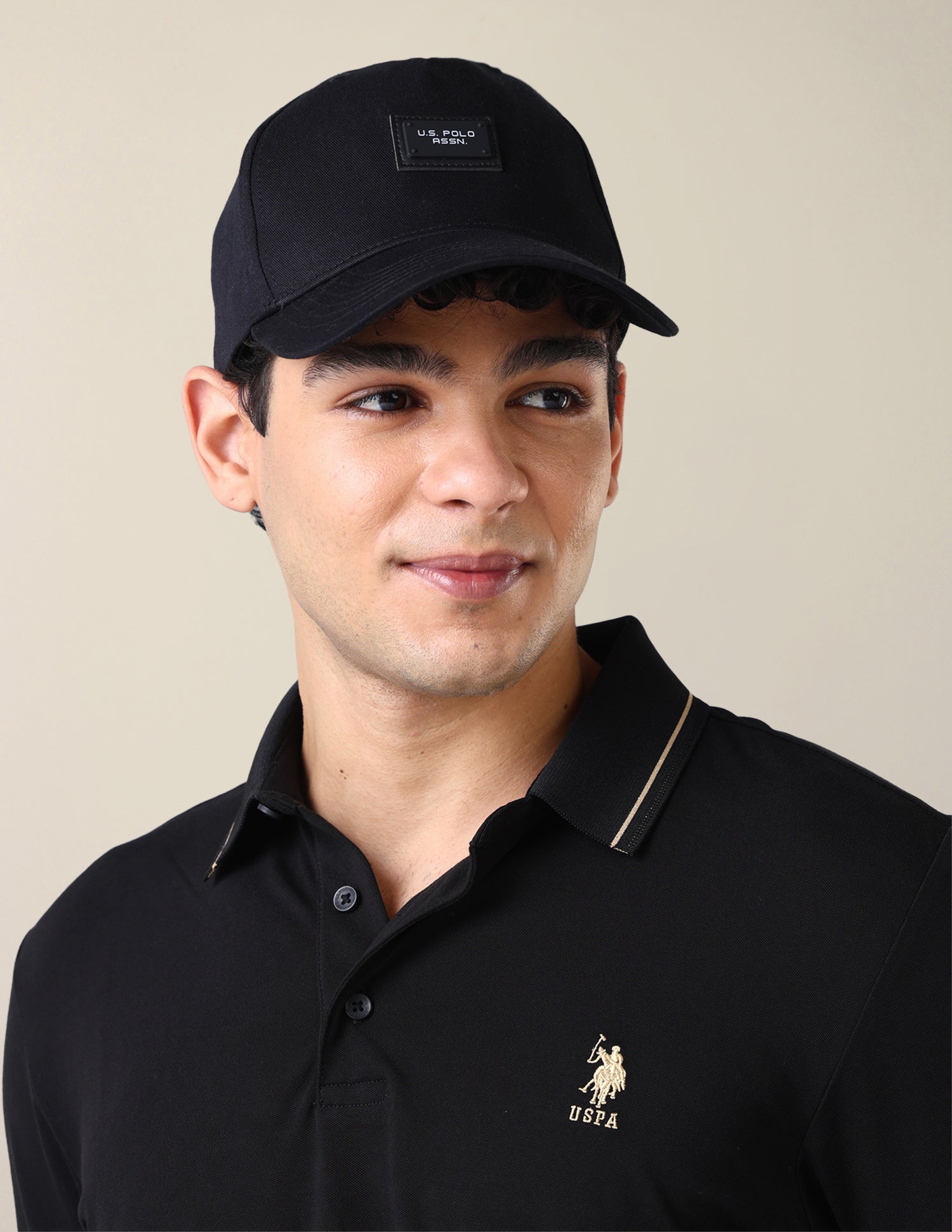 Brand Embossed Twill Cap Black - U.S. Polo Assn. India | Large