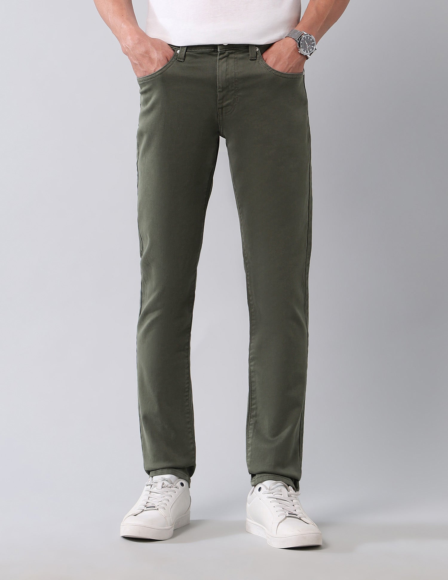 Brandon Slim Tapered Fit Green Jeans Dark Green - U.S. Polo Assn. India | Large