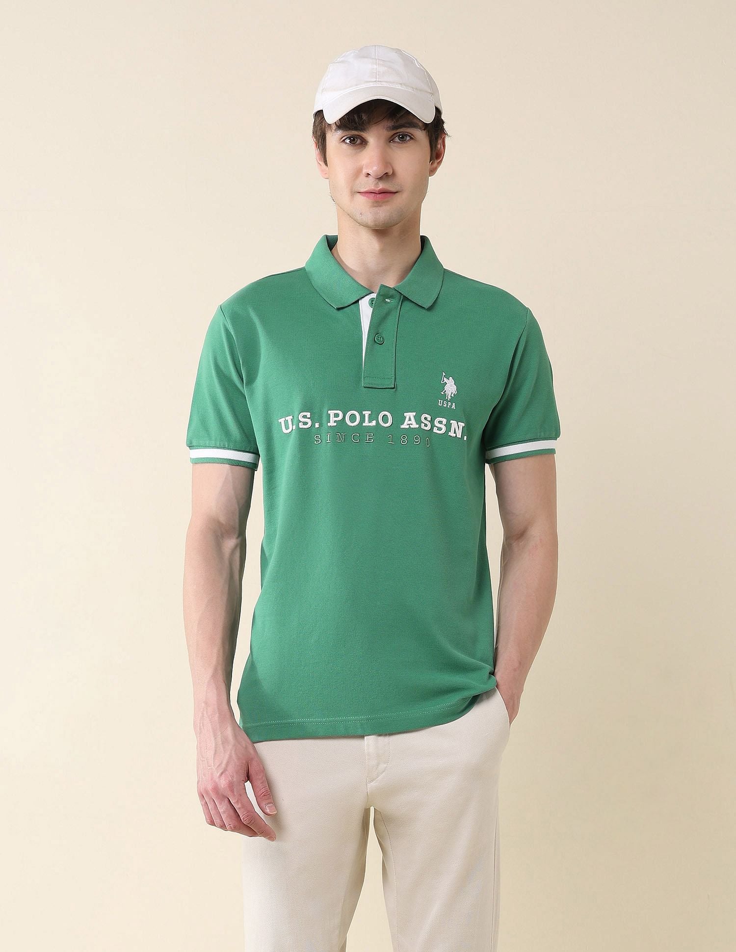 Slim Fit Brand Embroidered Polo Shirt