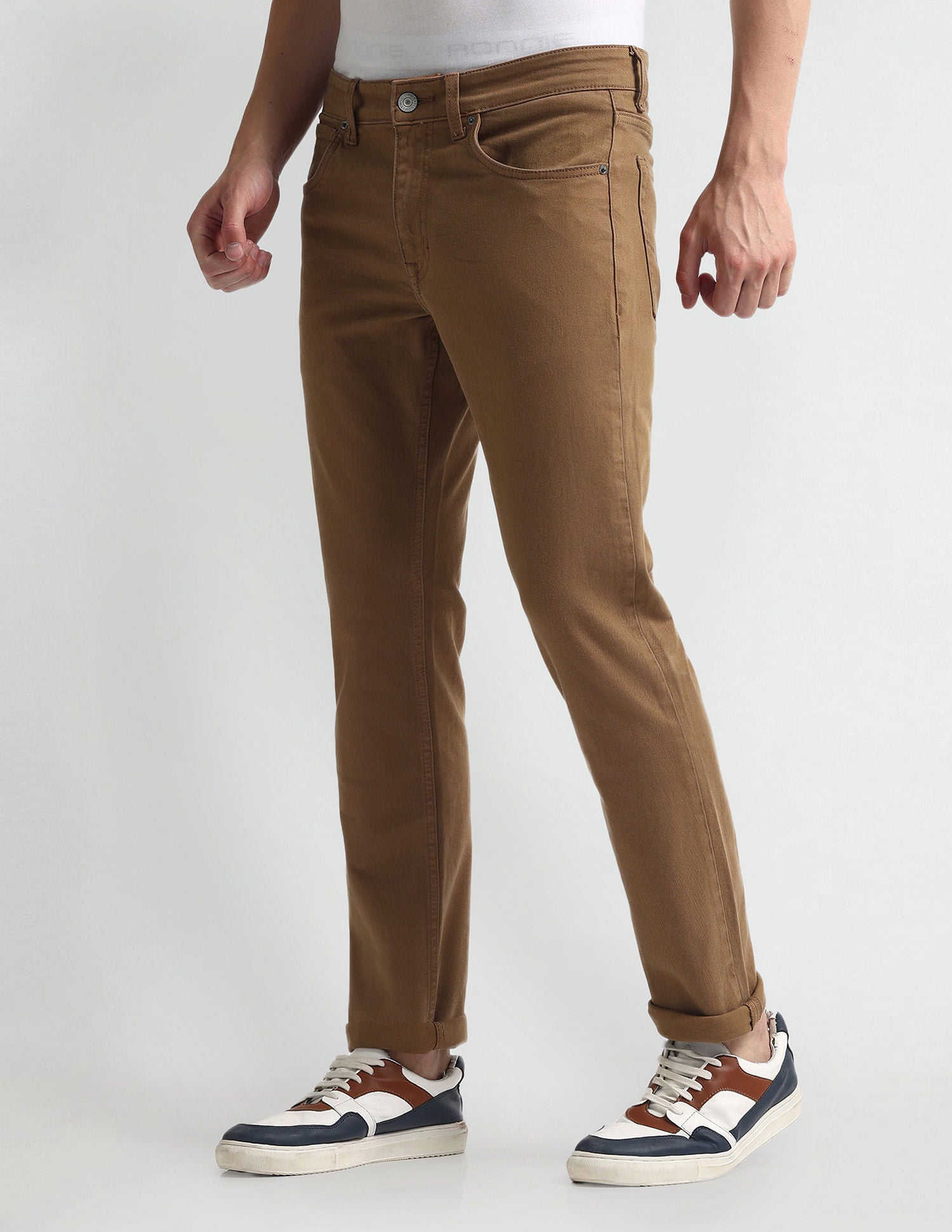 Brandon Slim Tapered Brown Jeans