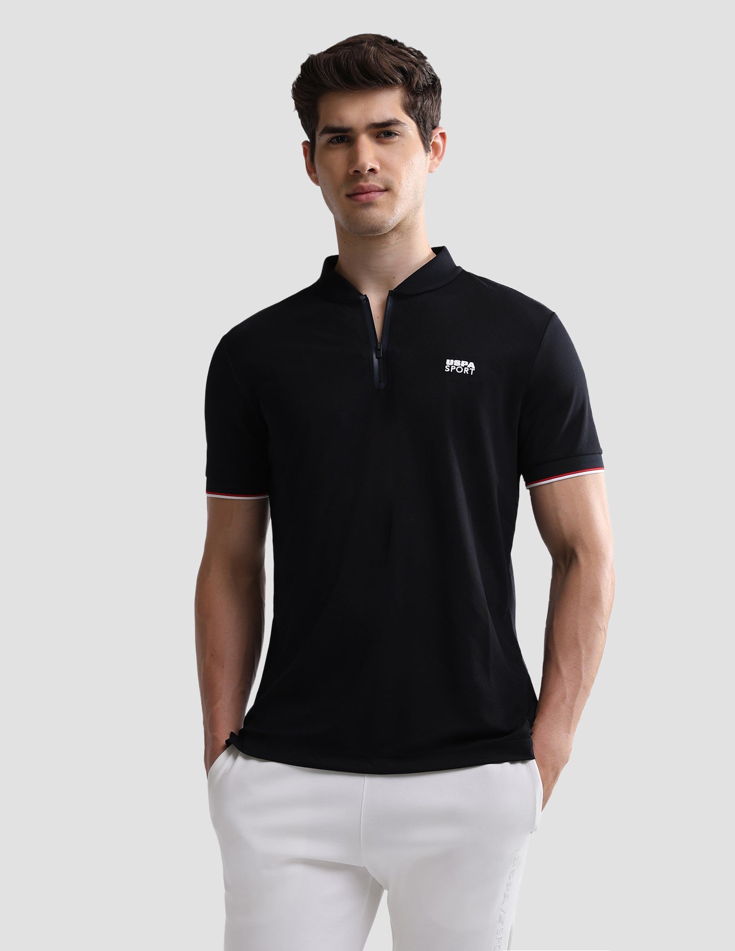 Solid Slim Fit Active Polo Shirt Navy - U.S. Polo Assn. India | Large