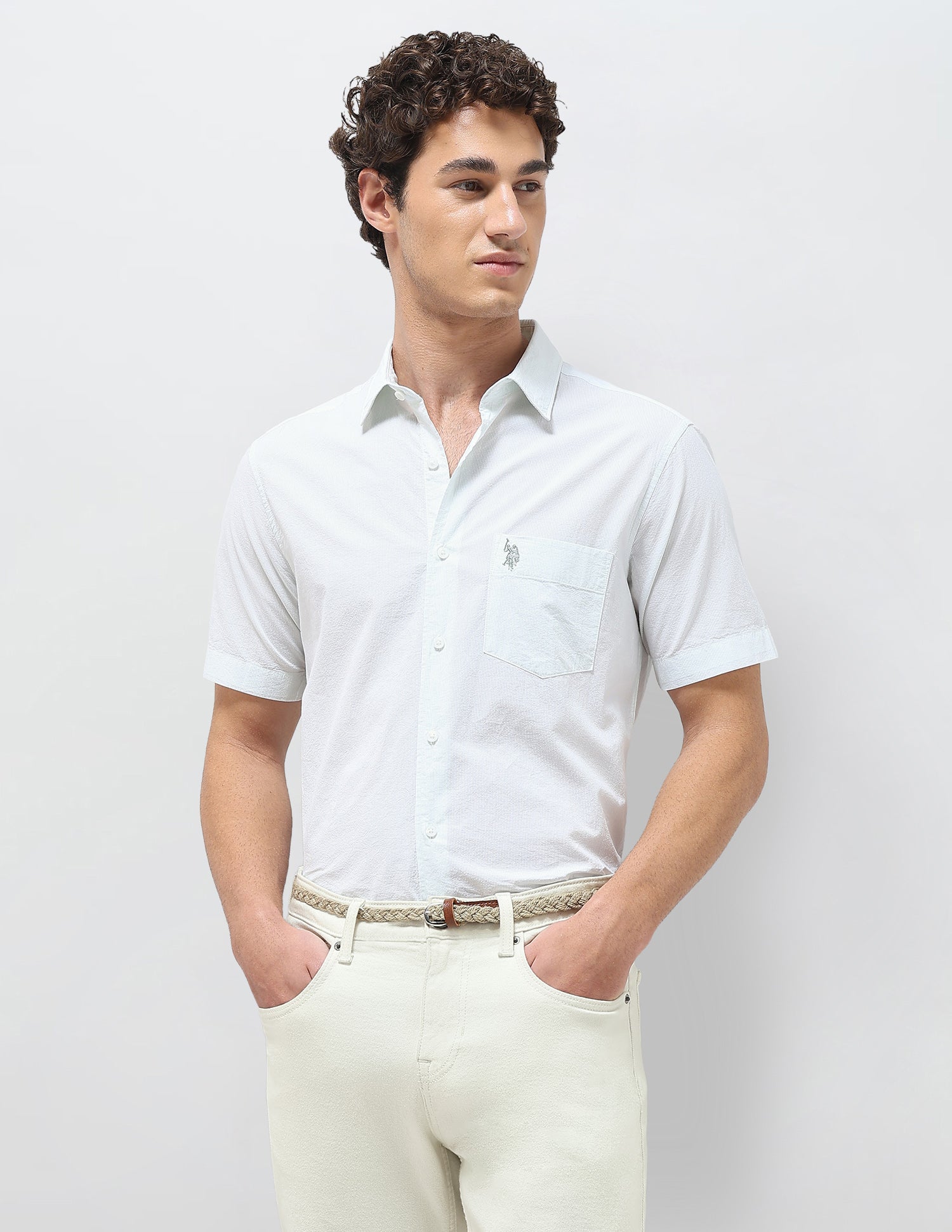 Pinstriped Seersucker Shirt