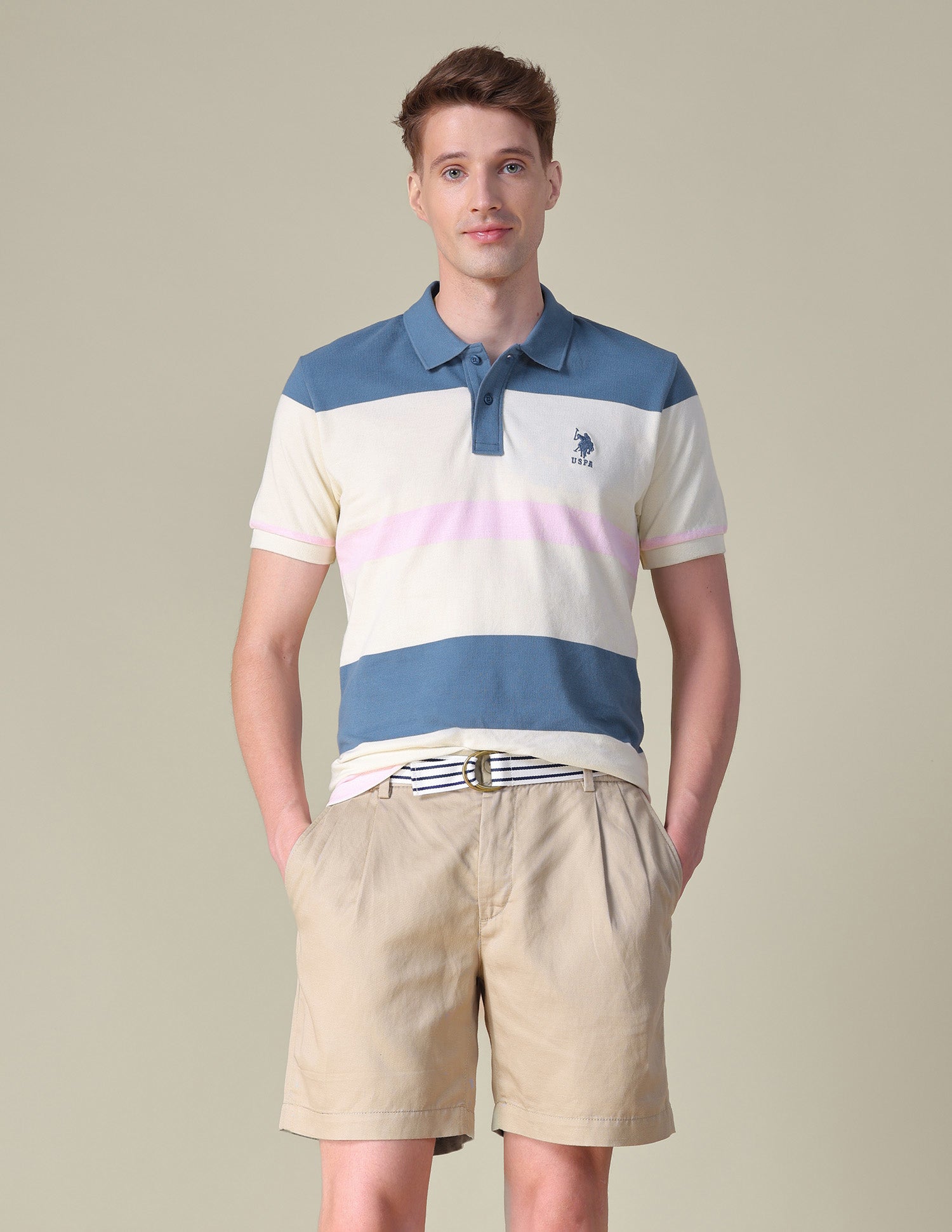 Colorblocked Boxy Fit Polo Shirt