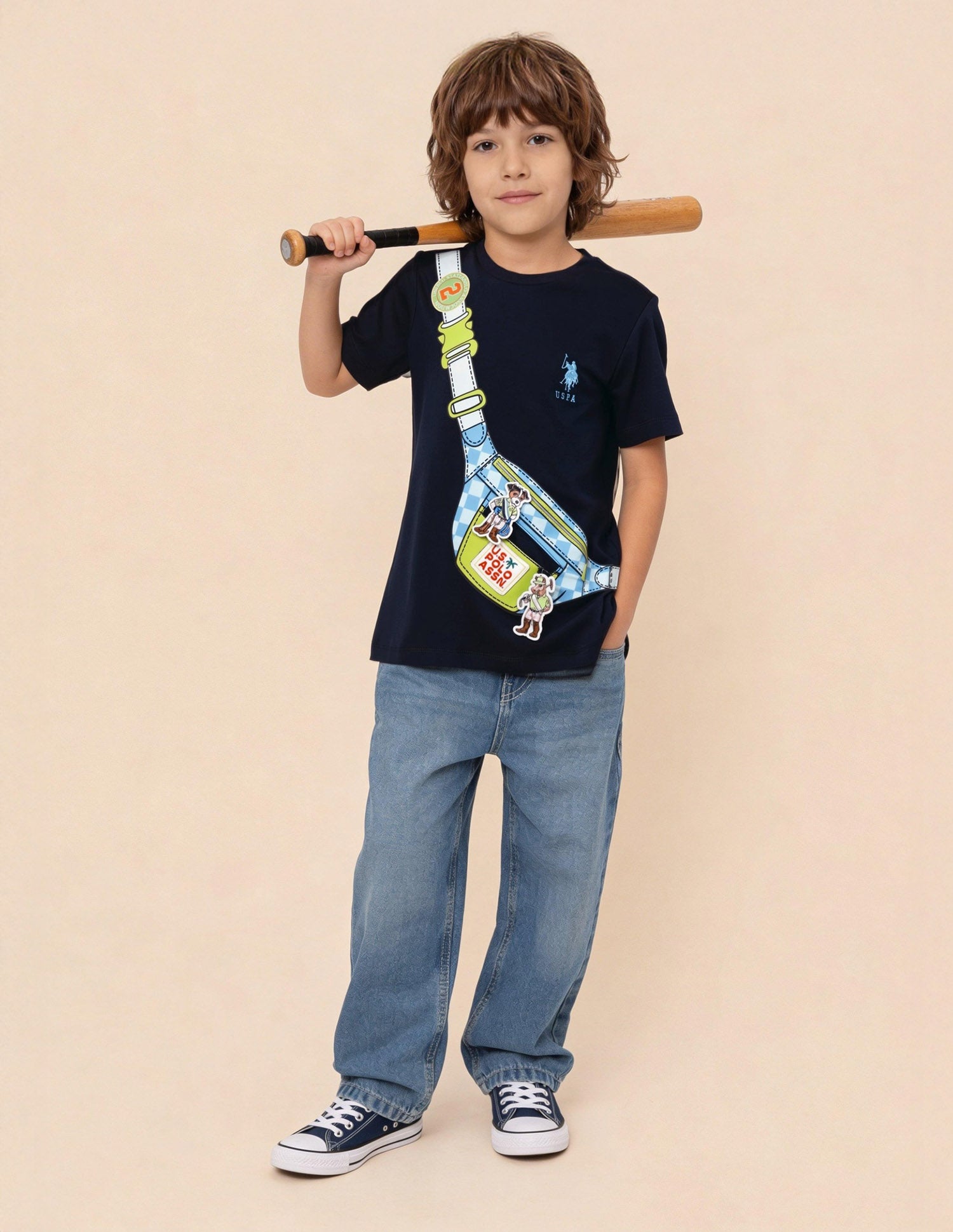 Graphic Printed Regular Fit T-Shirt Navy - U.S. Polo Assn. India | Large
