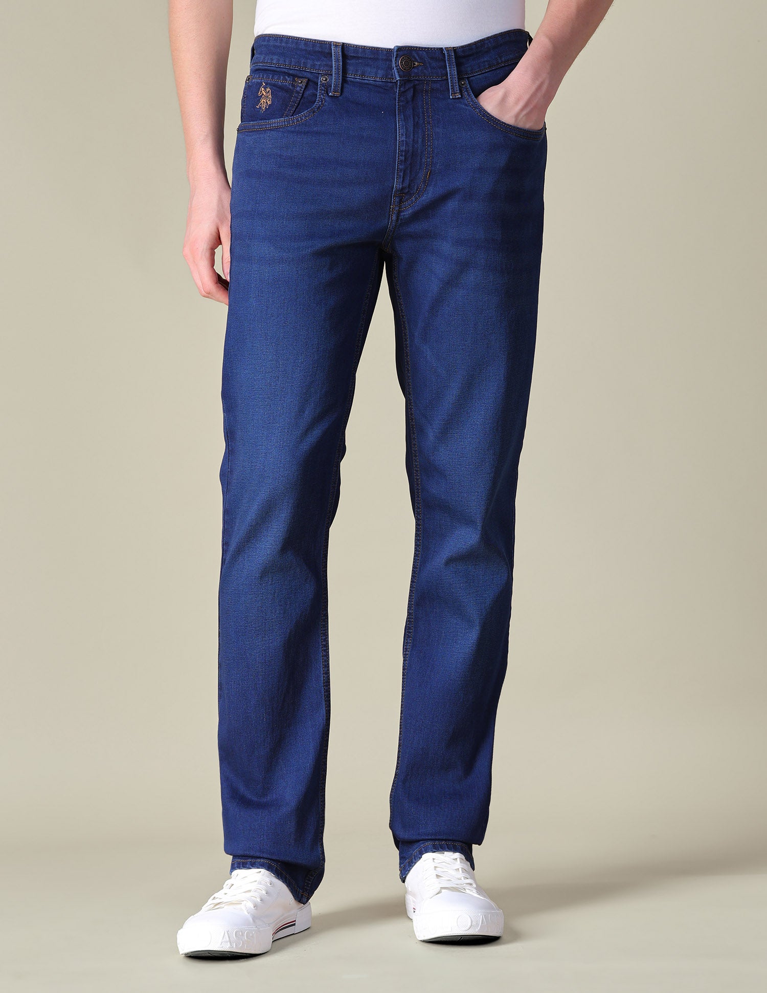 Slim Straight Fit Blue Jeans
