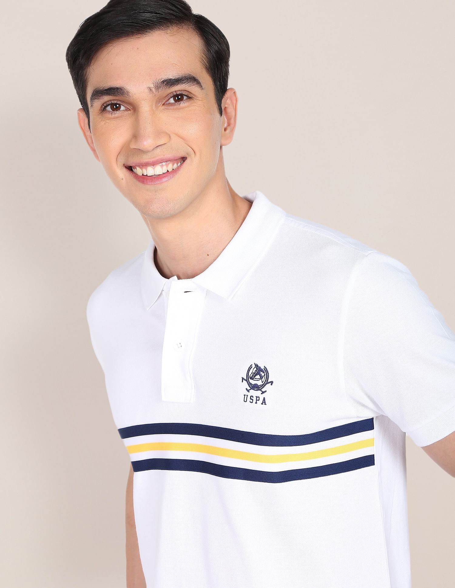 Brand Tape Cotton Polo Shirt White - U.S. POLO ASSN. | Large