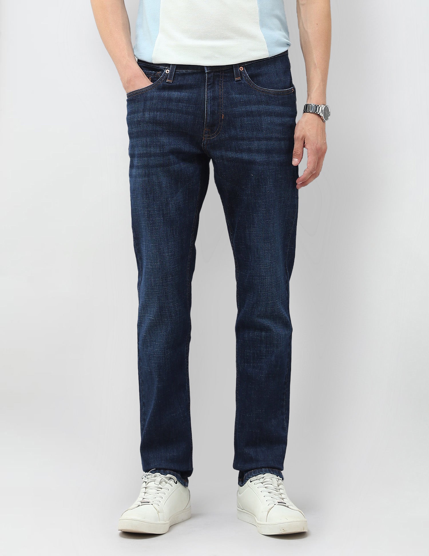 Brandon Slim Tapered Fit Blue Jeans