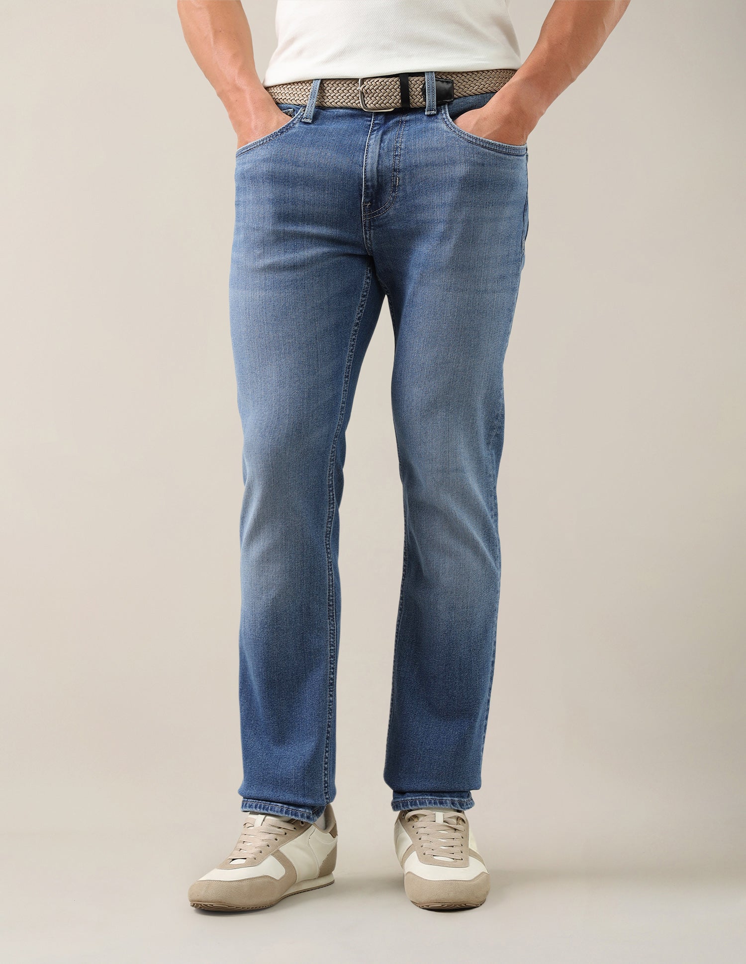 Harold Slim Straight Fit Blue Jeans Mid Blue - U.S. Polo Assn. India | Large