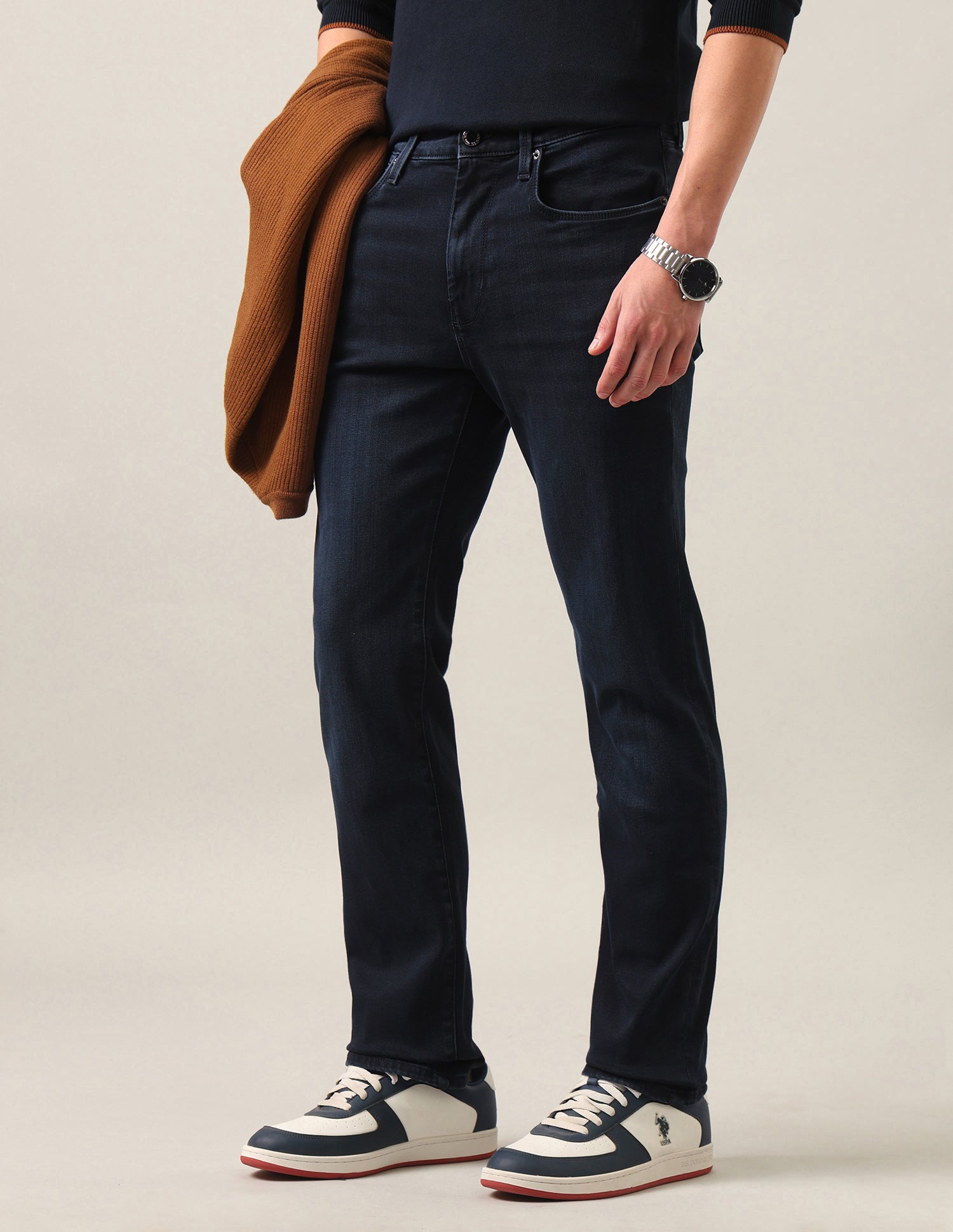 Harold Slim Straight Fit Blue Jeans Dark Blue - U.S. Polo Assn. India | Large