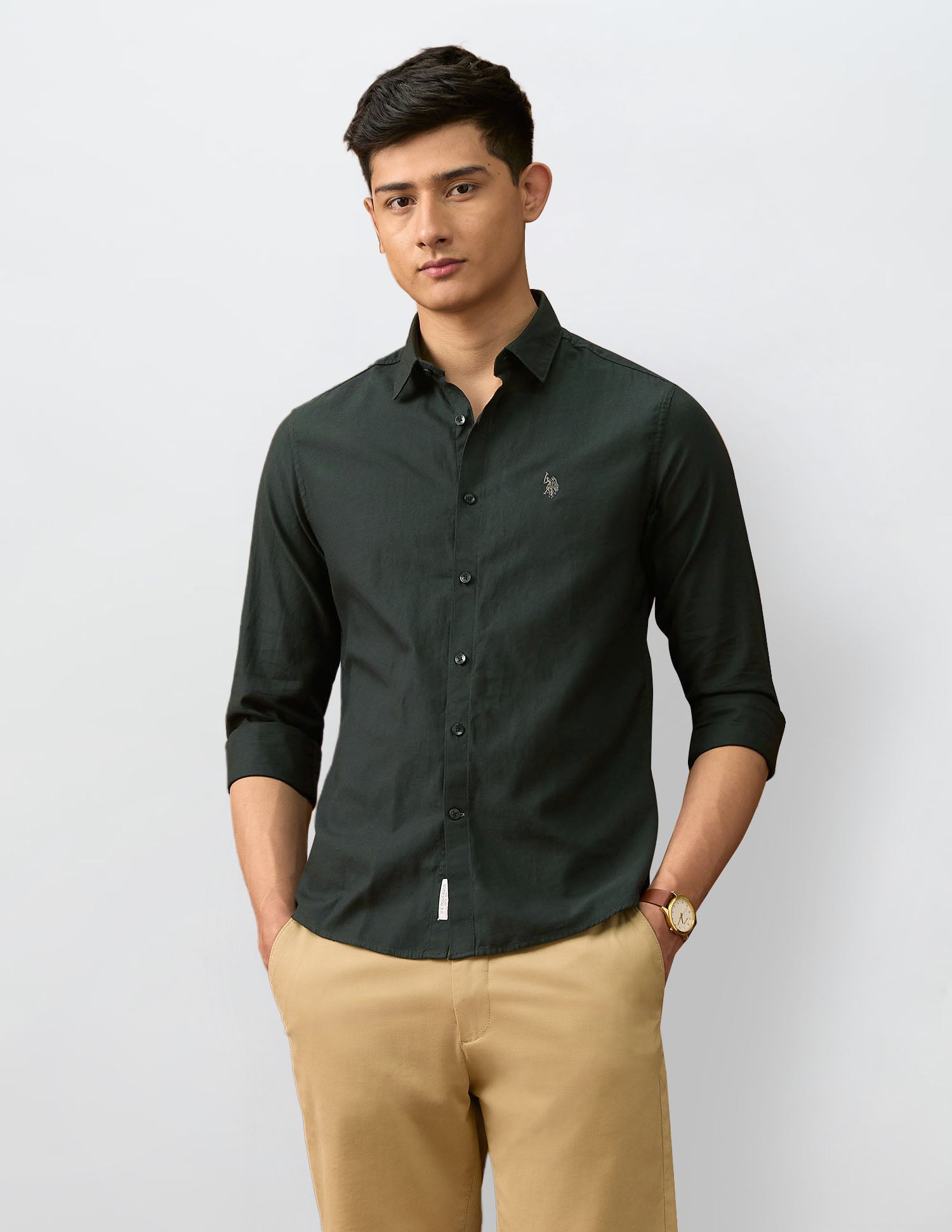 Textured Dobby Varsity Shirt