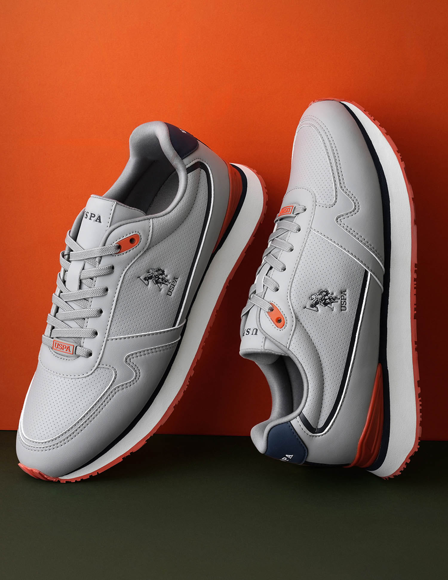 Men Lowen 2.0 Colour Blocked Sneakers Grey - U.S. Polo Assn. India | Large