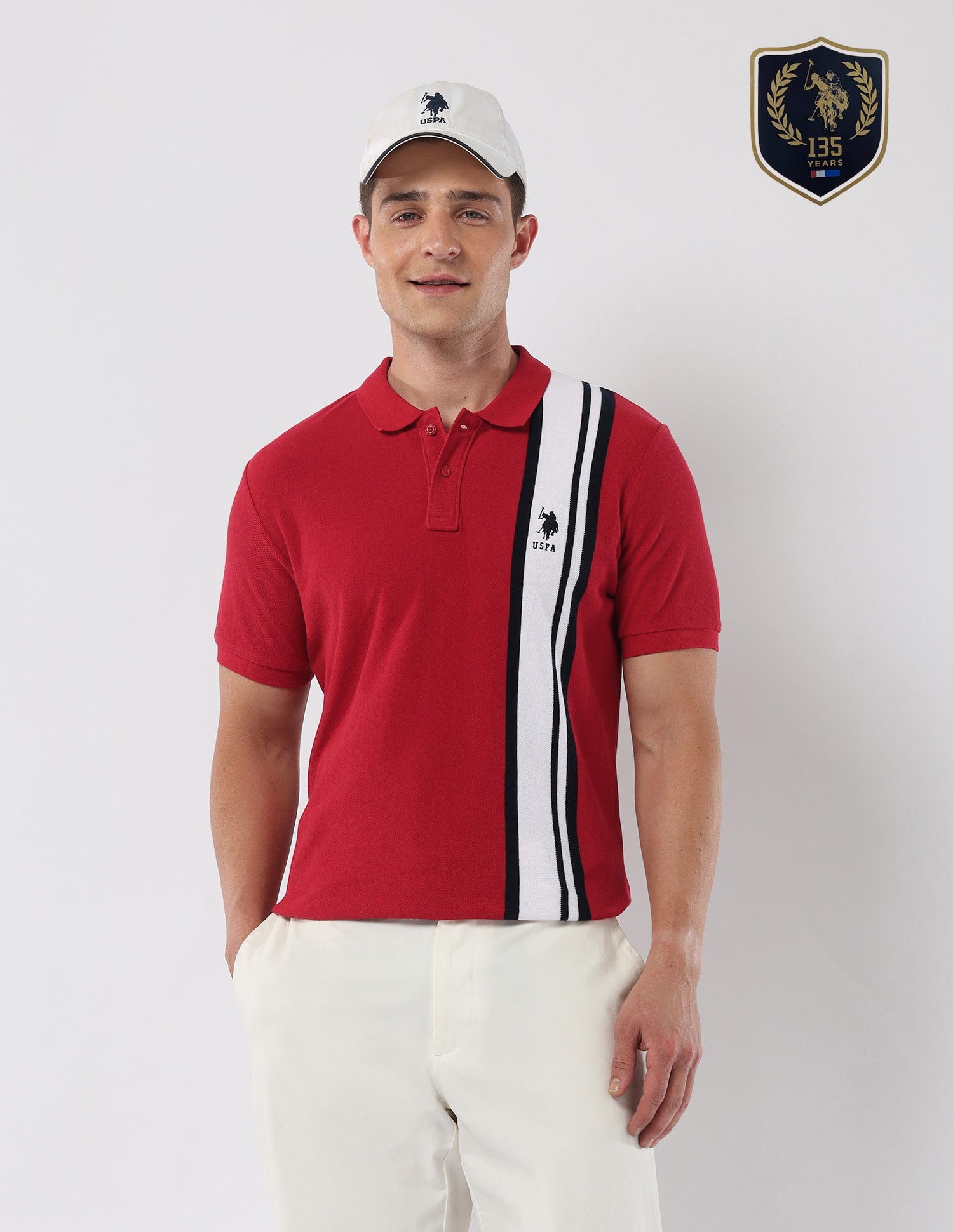 Vertical Striped 135 Anniversary Polo Shirt